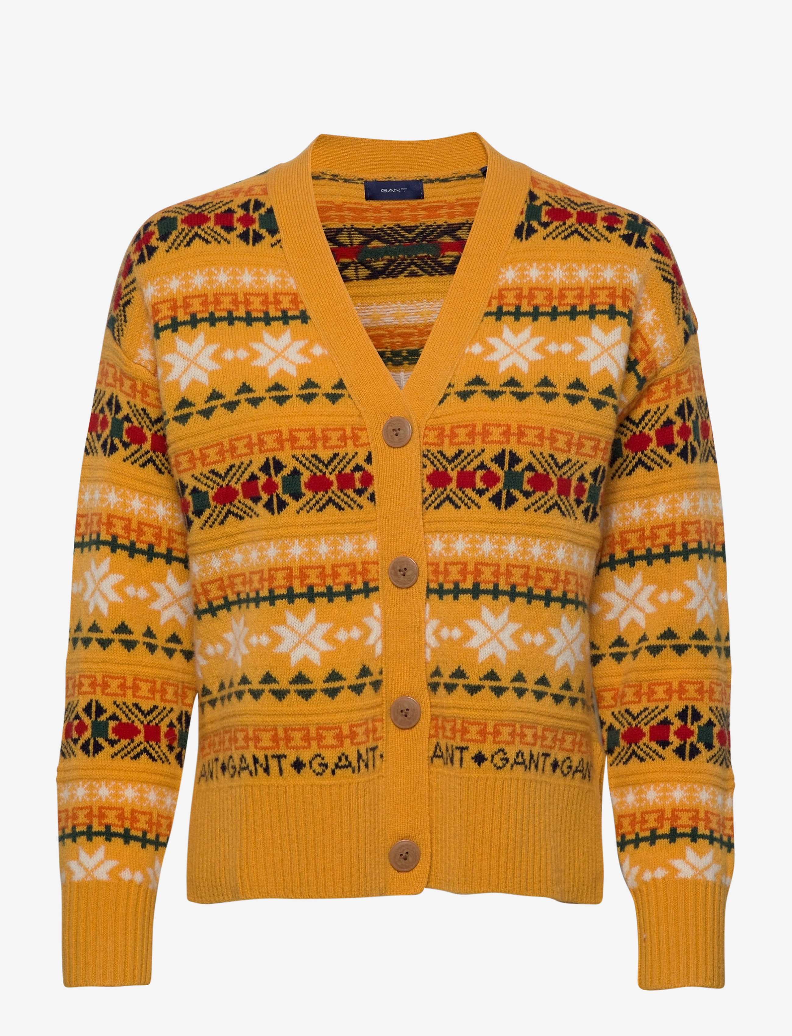GANT - D2. WINTER FAIRISLE CARDIGAN - ivy gold - 0