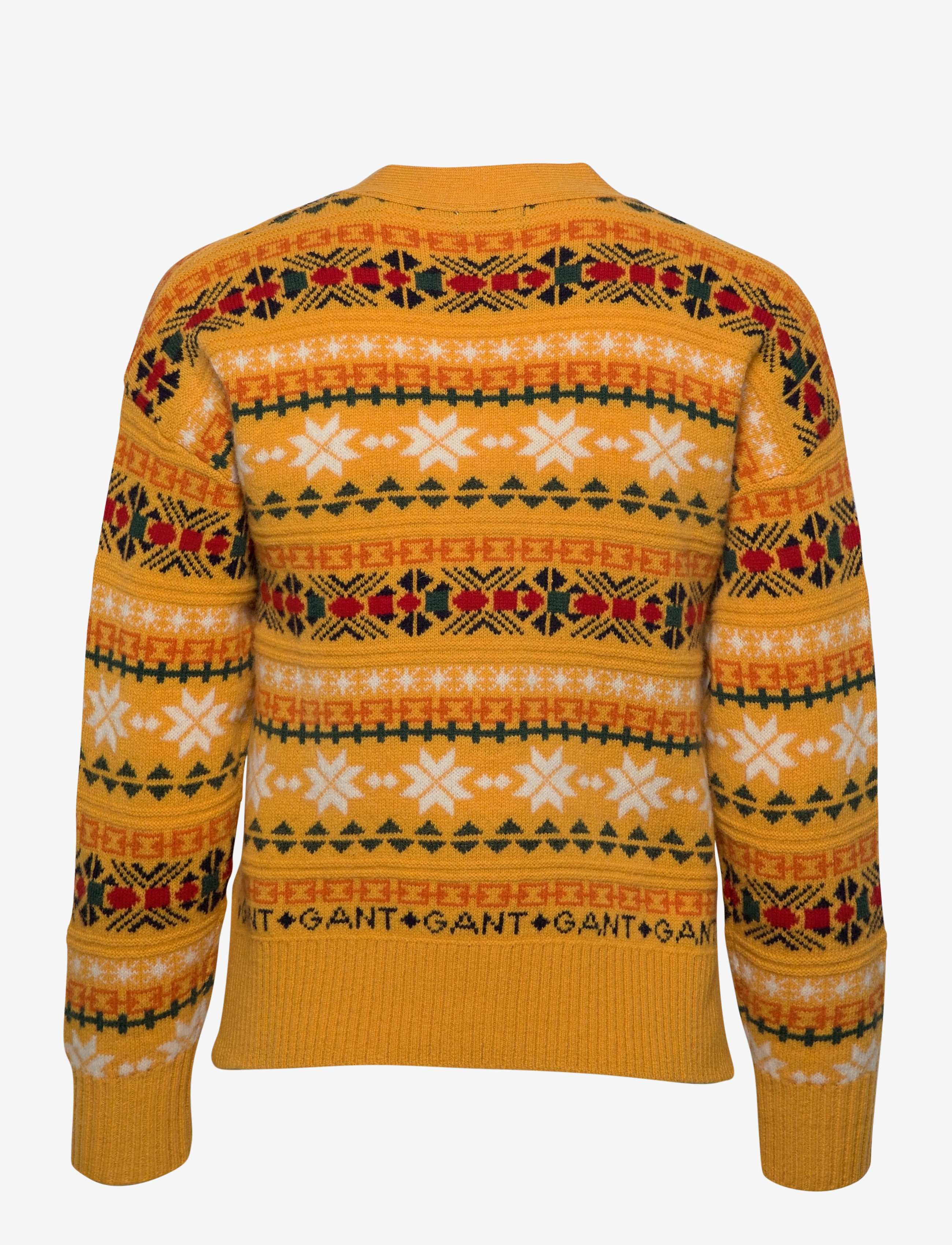 GANT - D2. WINTER FAIRISLE CARDIGAN - ivy gold - 1