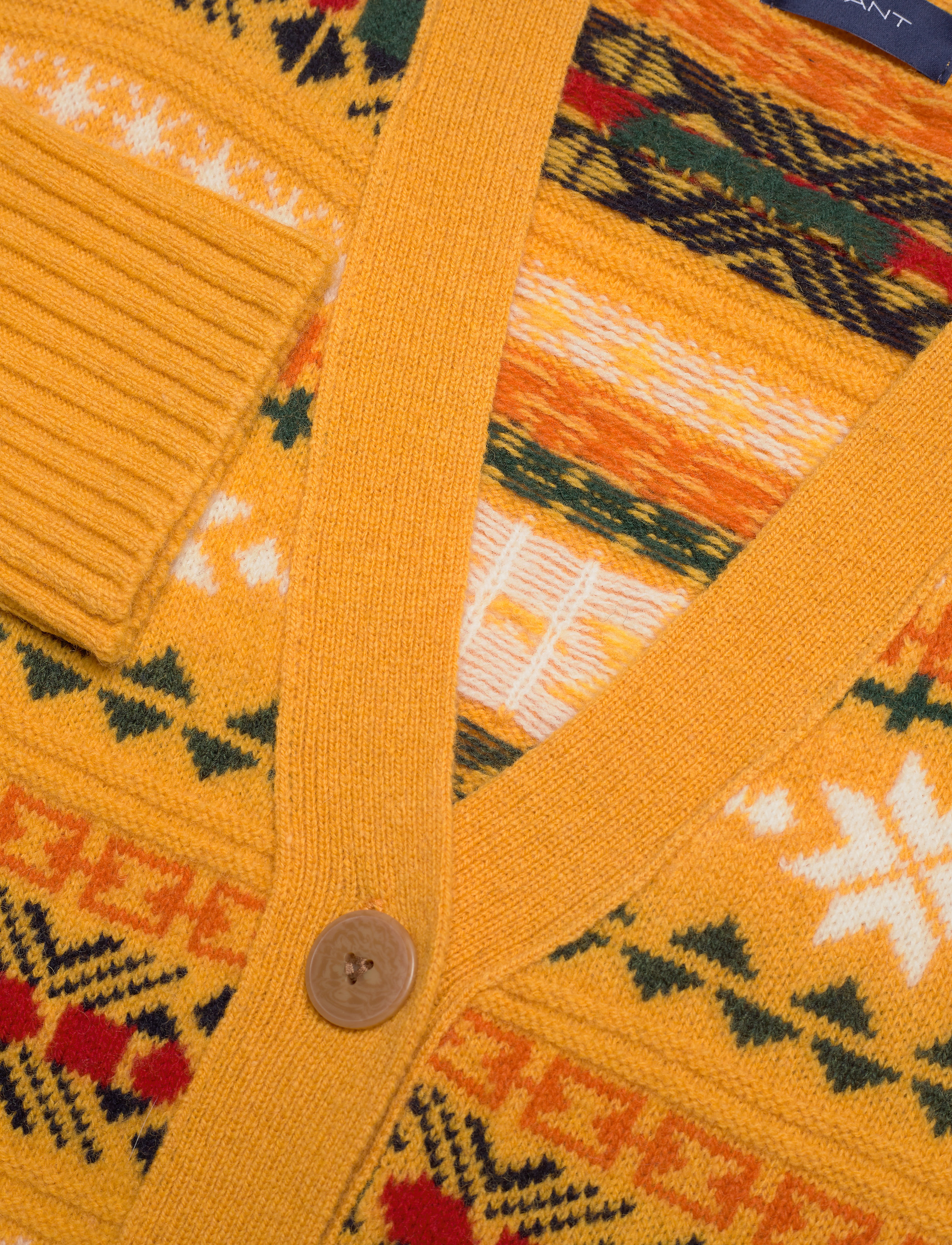 GANT - D2. WINTER FAIRISLE CARDIGAN - ivy gold - 2