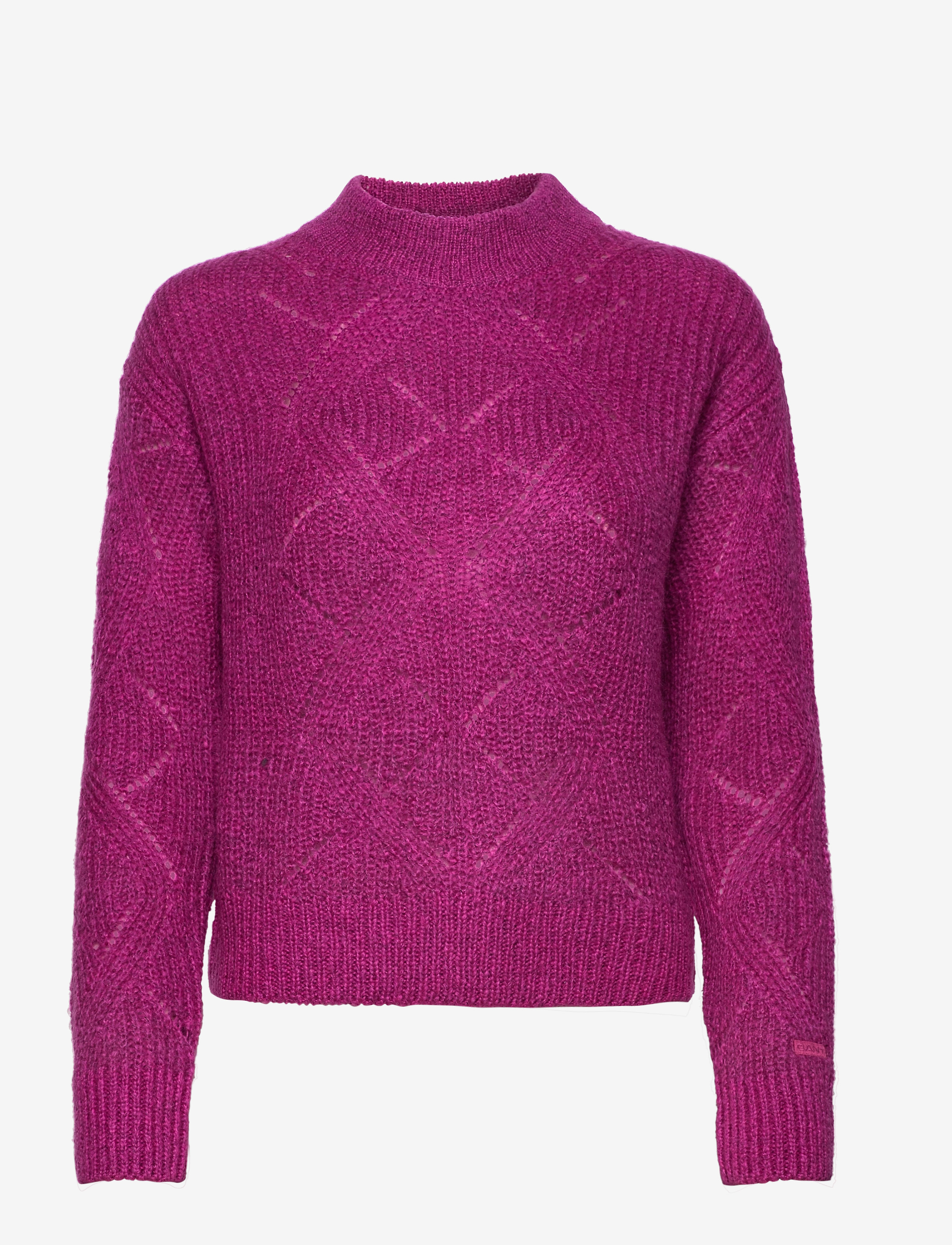 GANT - D2. WOOL MOHAIR POINTELLE CREW - orchid purple - 0