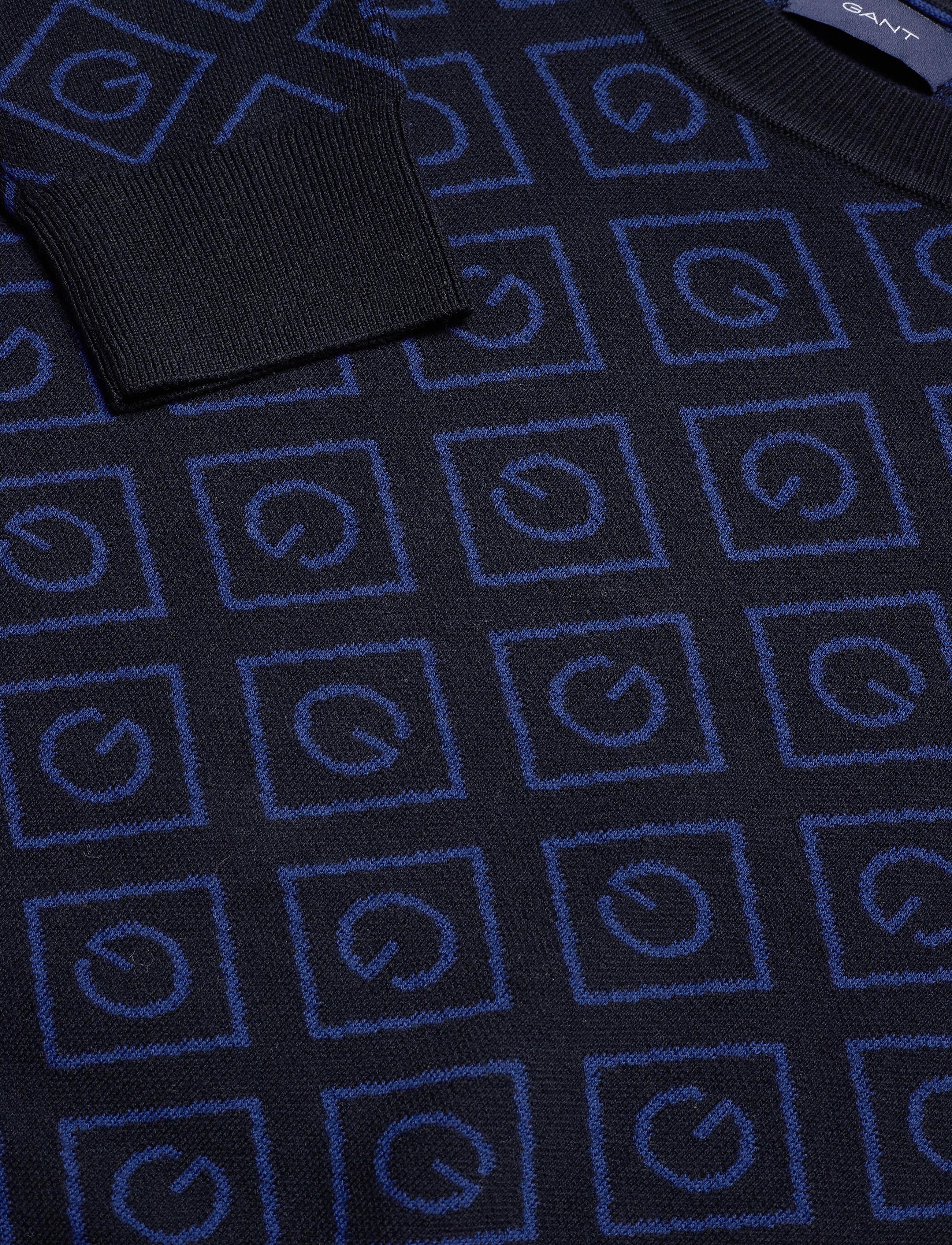 GANT - D1. ICON G INTARSIA CREW - evening blue - 2