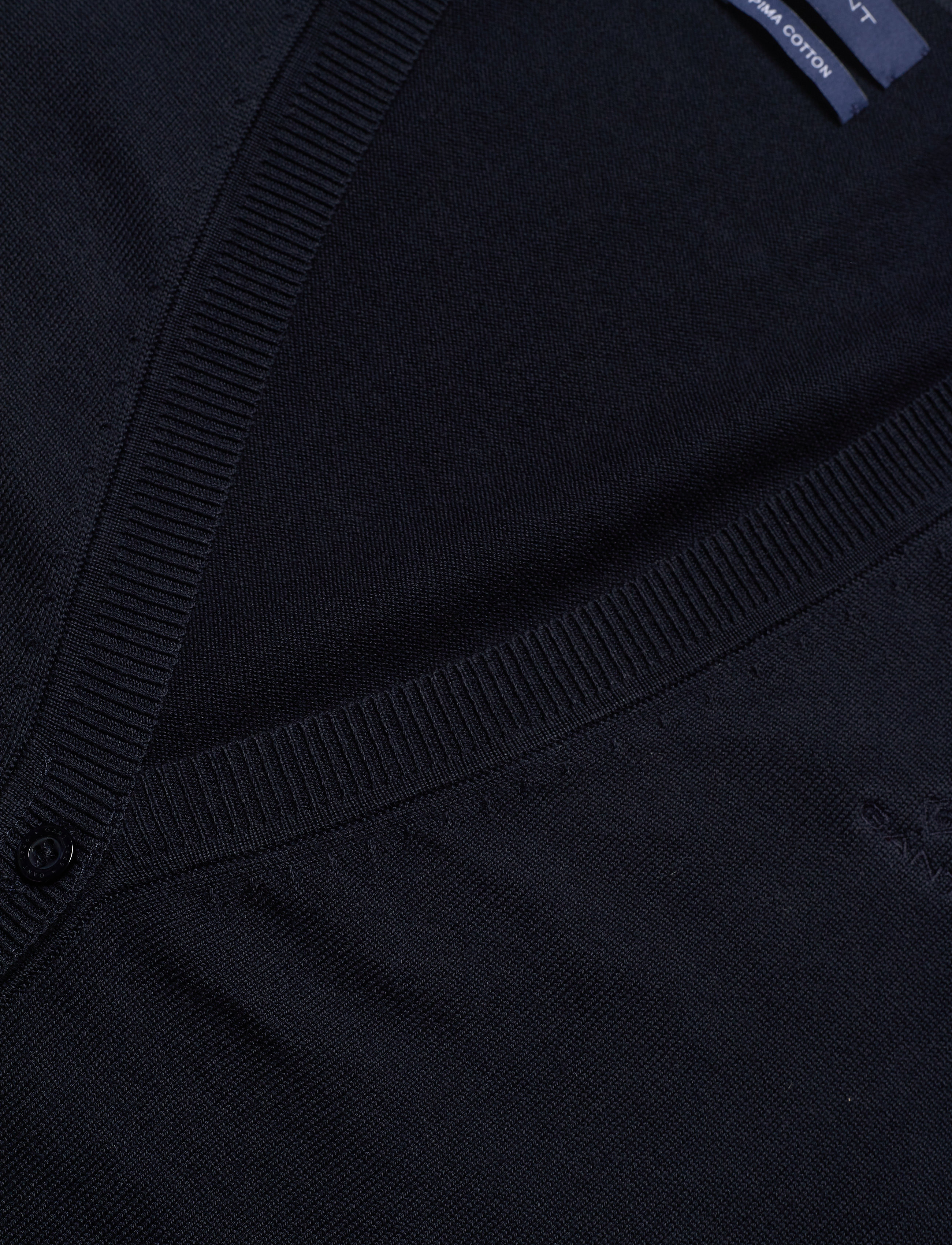 GANT - LIGHT COTTON VNECK CARDIGAN - evening blue - 2