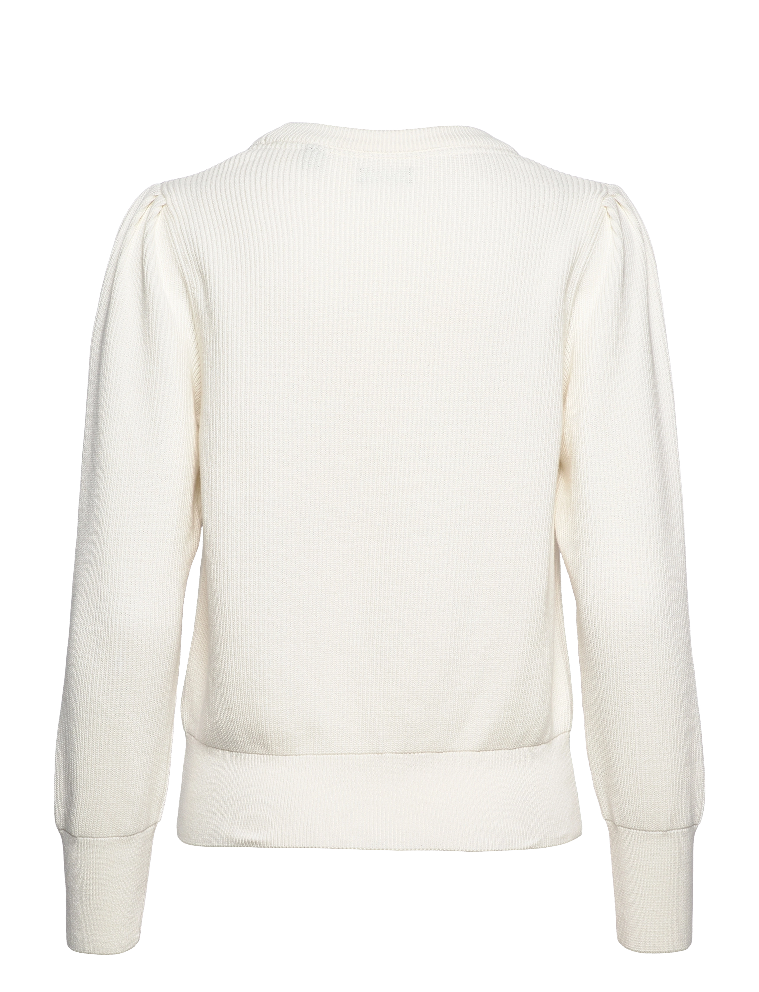 GANT - D2. RIB COTTON C-NECK - eggshell - 1