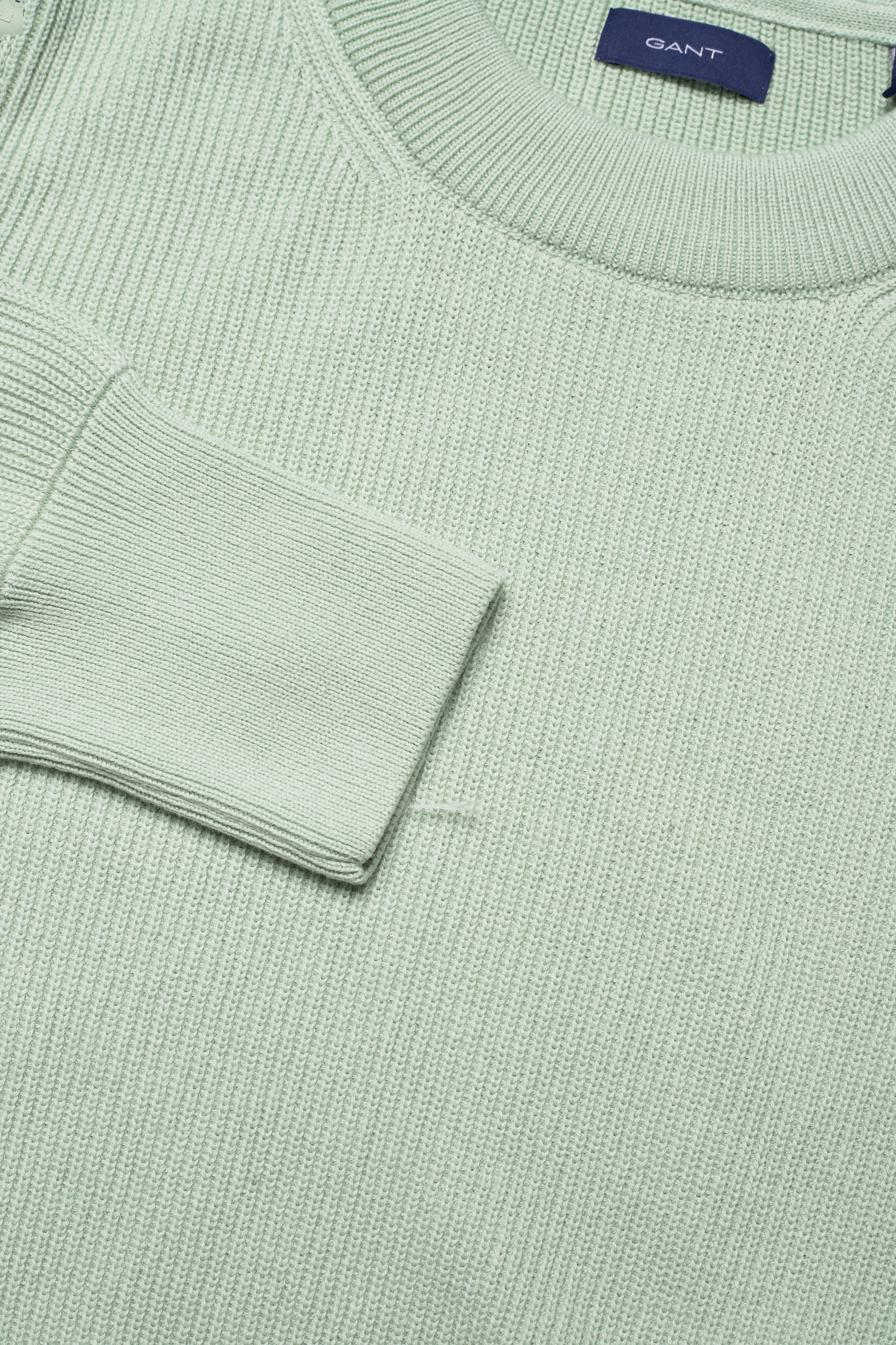 GANT - D2. RIB COTTON C-NECK - porcelain green - 2