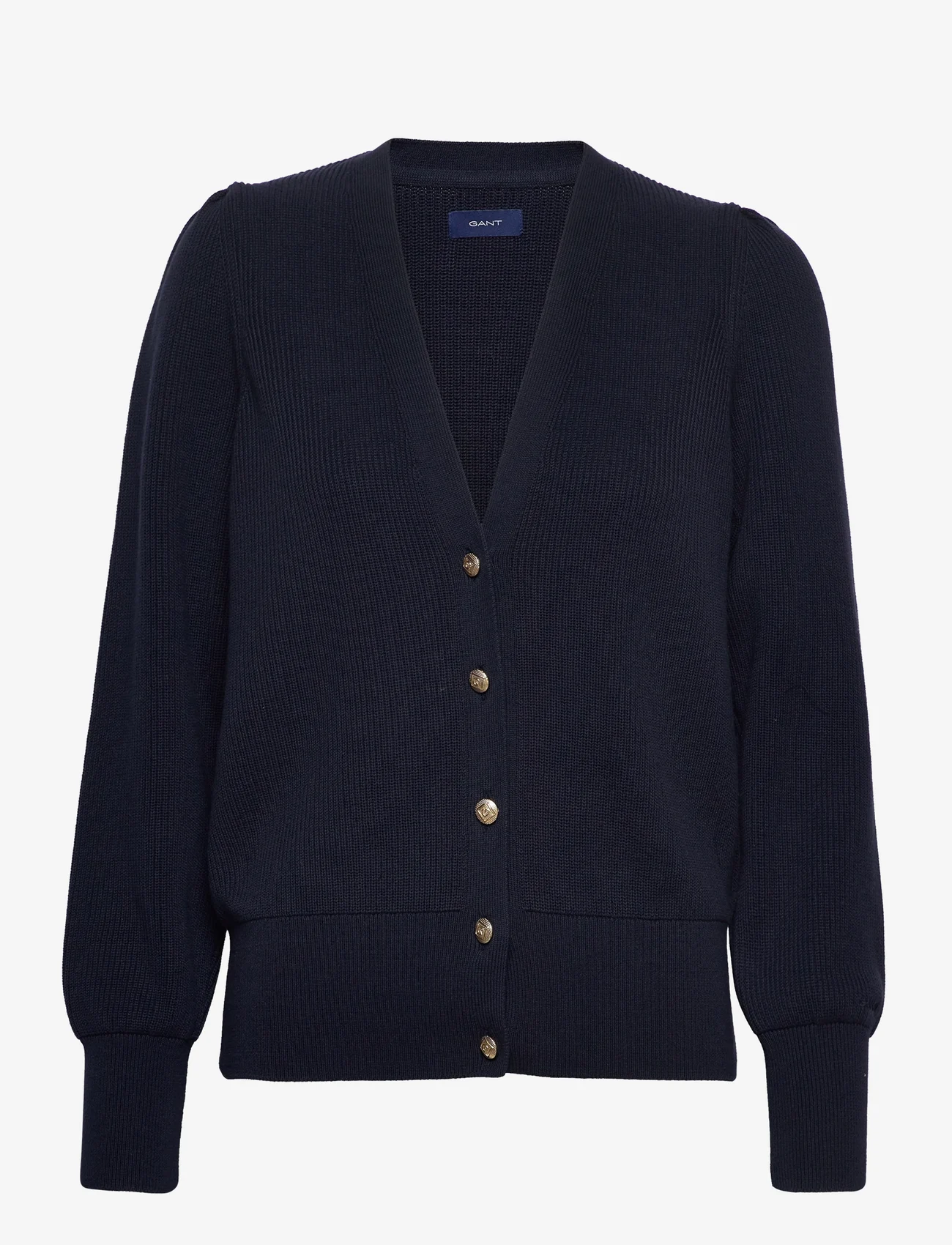 GANT - D2. RIB COTTON CARDIGAN - kardiganid - evening blue - 0