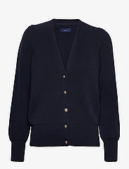 GANT - D2. RIB COTTON CARDIGAN - cardigans - evening blue - 0