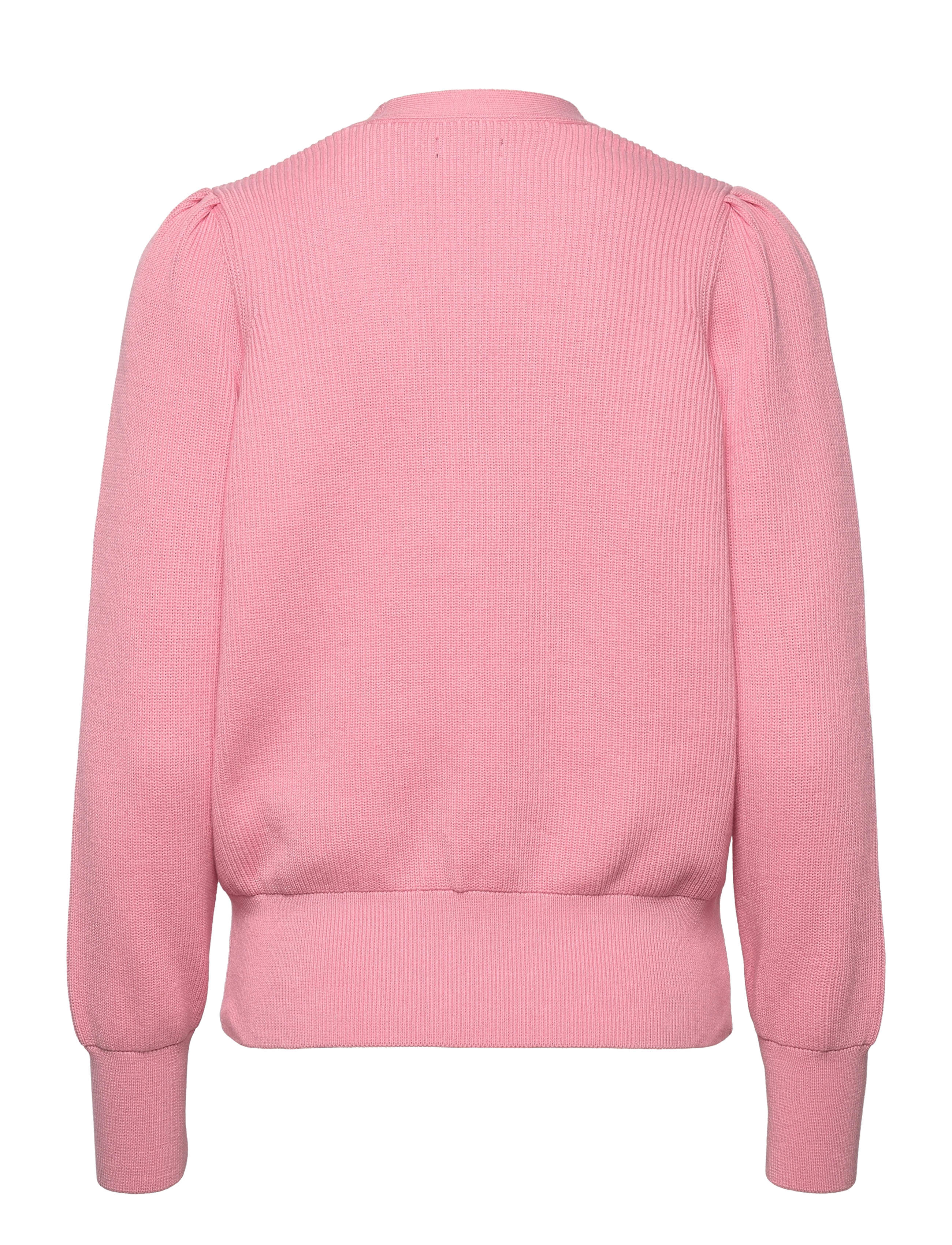 GANT - D2. RIB COTTON CARDIGAN - geranium pink - 1