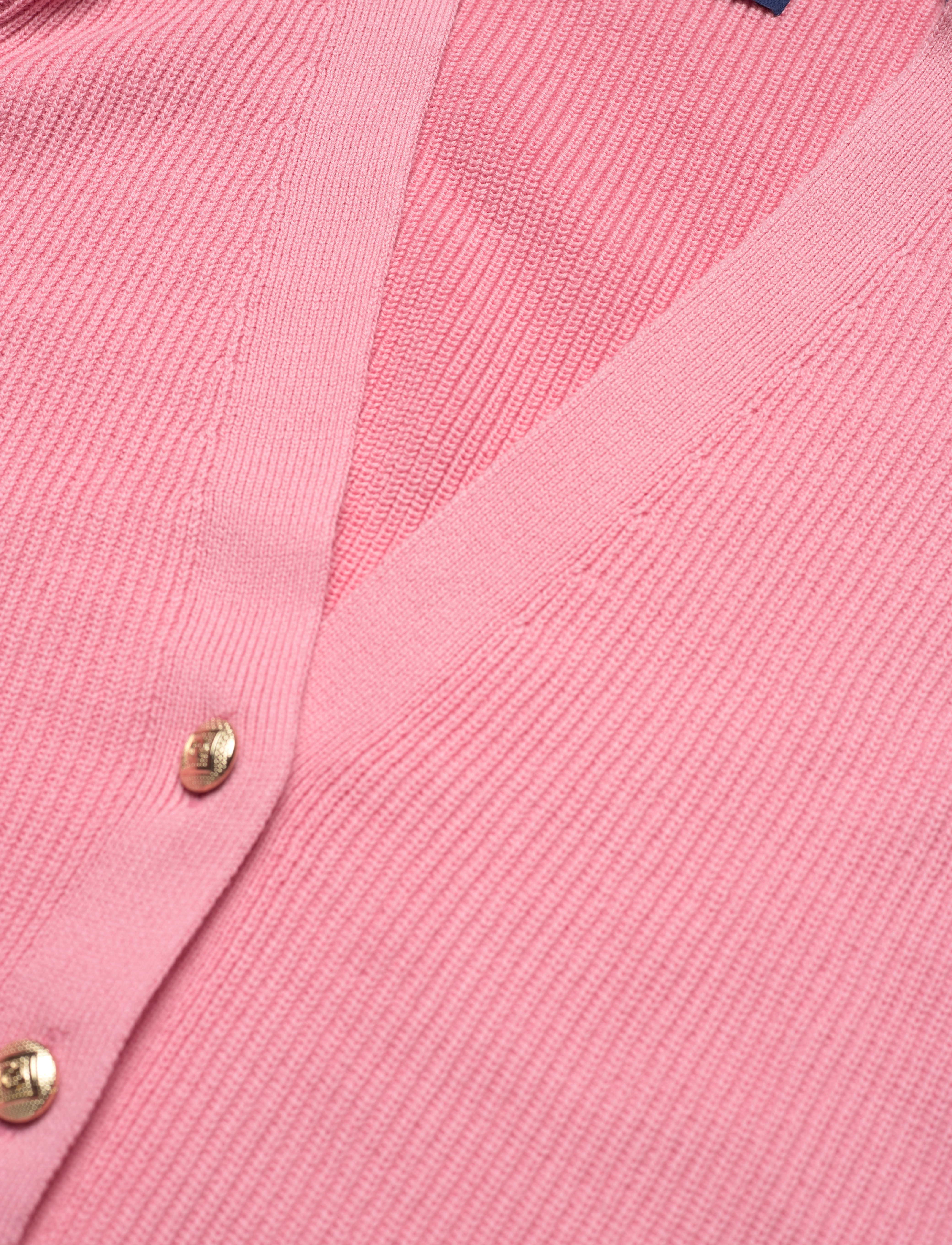 GANT - D2. RIB COTTON CARDIGAN - geranium pink - 2