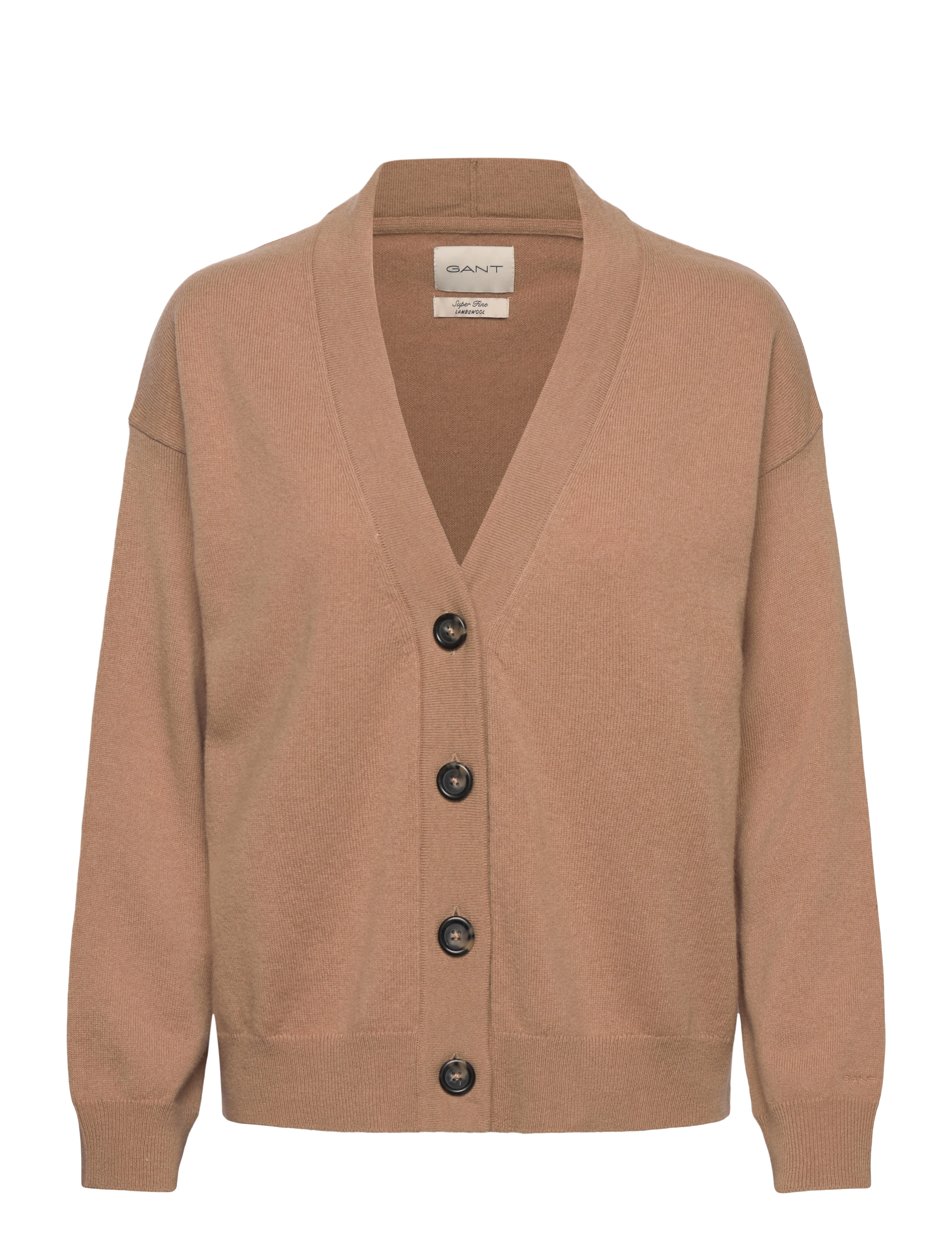Gant SUPERFINE LAMBSWOOL CARDIGAN - Transitional Layering - CARAMEL BEIGE / beige