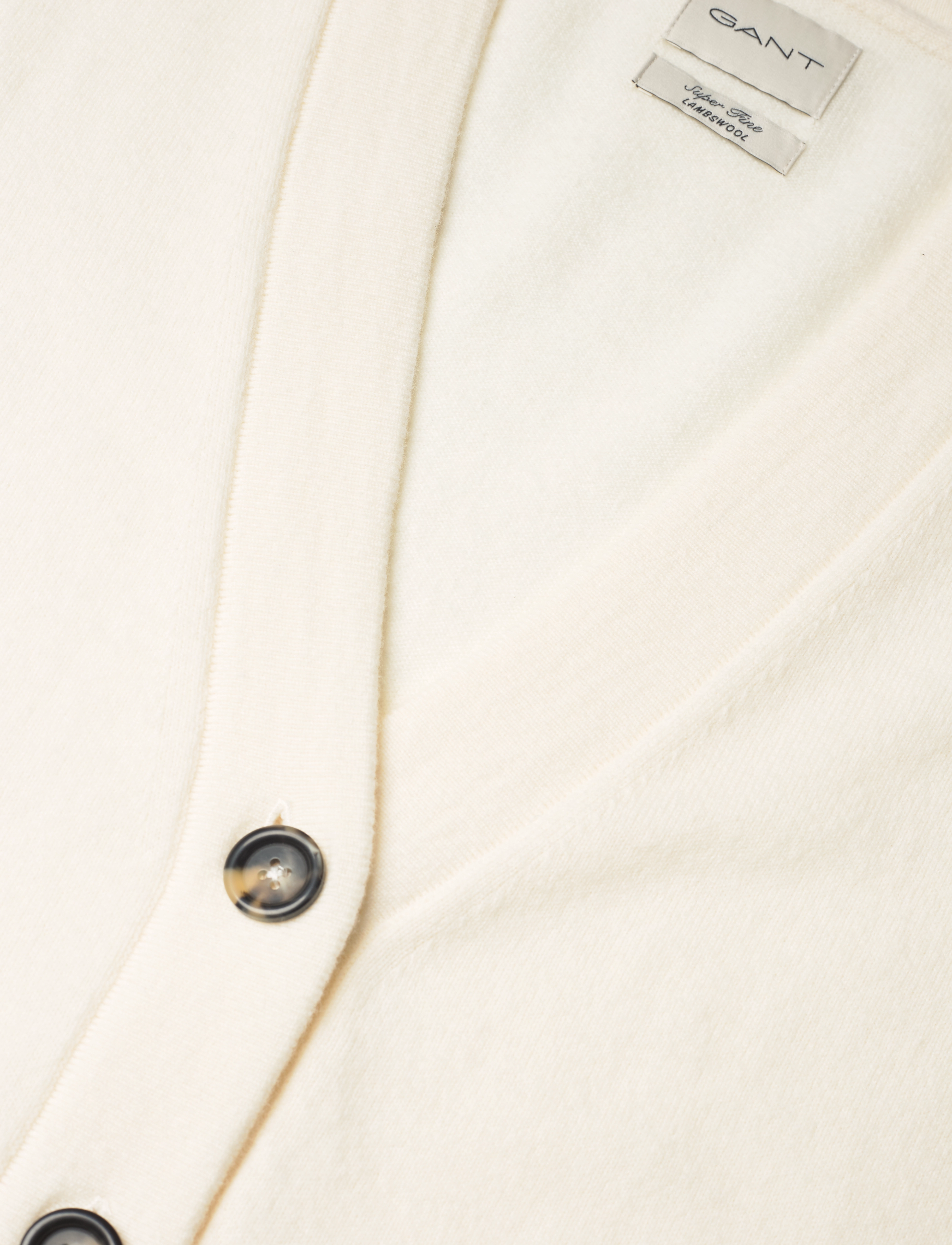 Gant - SUPERFINE LAMBSWOOL CARDIGAN - kardiganid - cream - 2