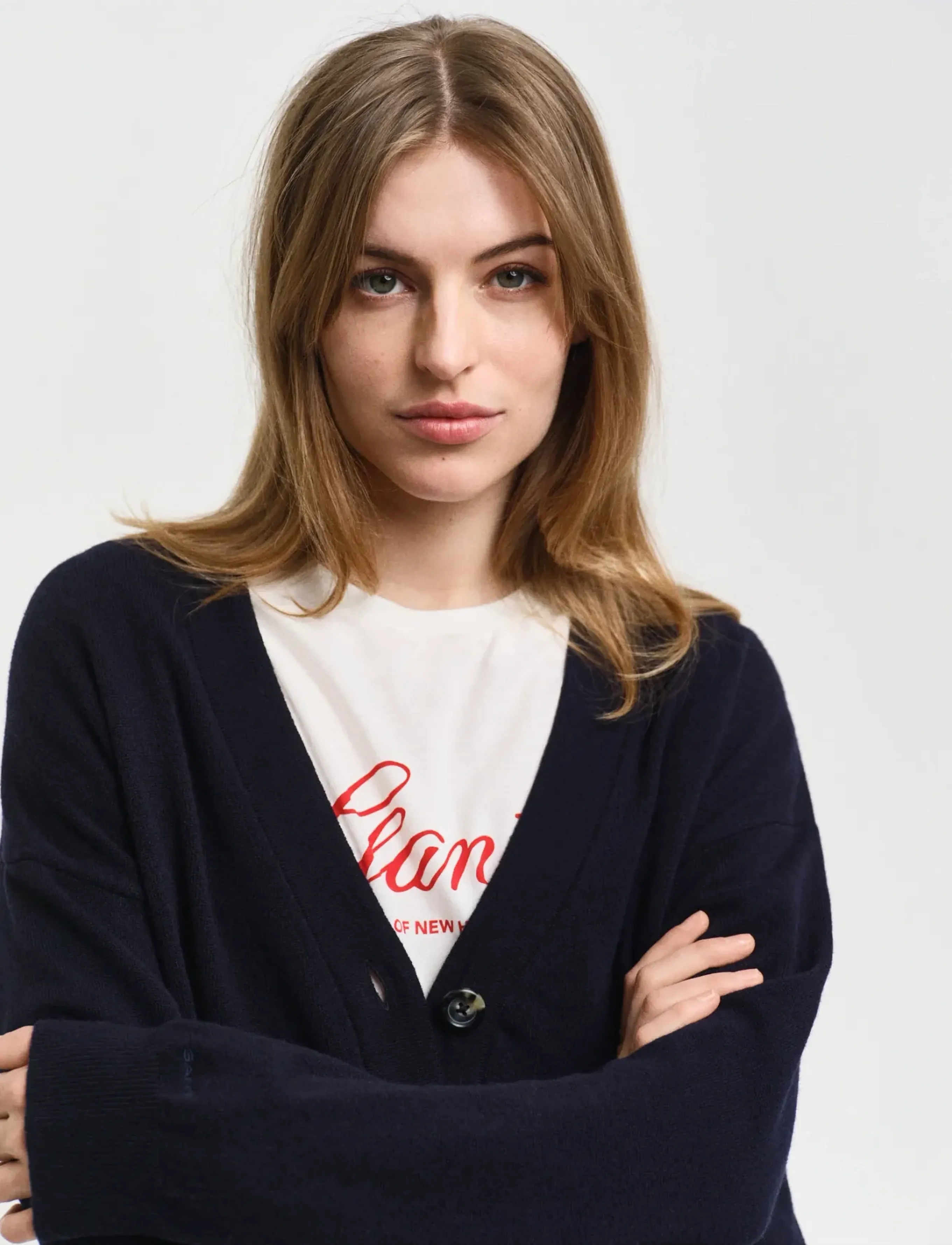 Gant - SUPERFINE LAMBSWOOL CARDIGAN - cardigans - evening blue - 4