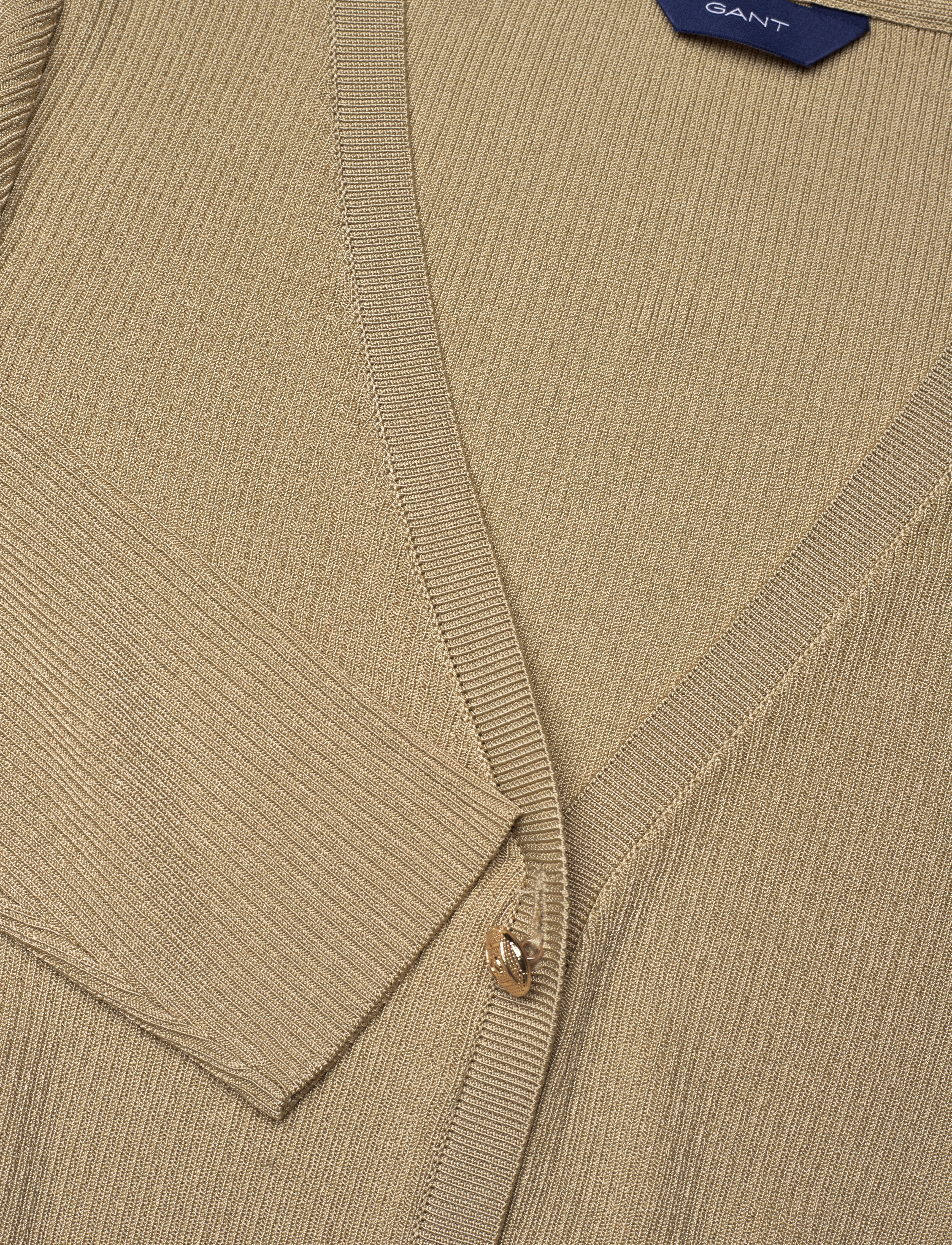 GANT - D2. RIB CARDIGAN TOP - gold - 2