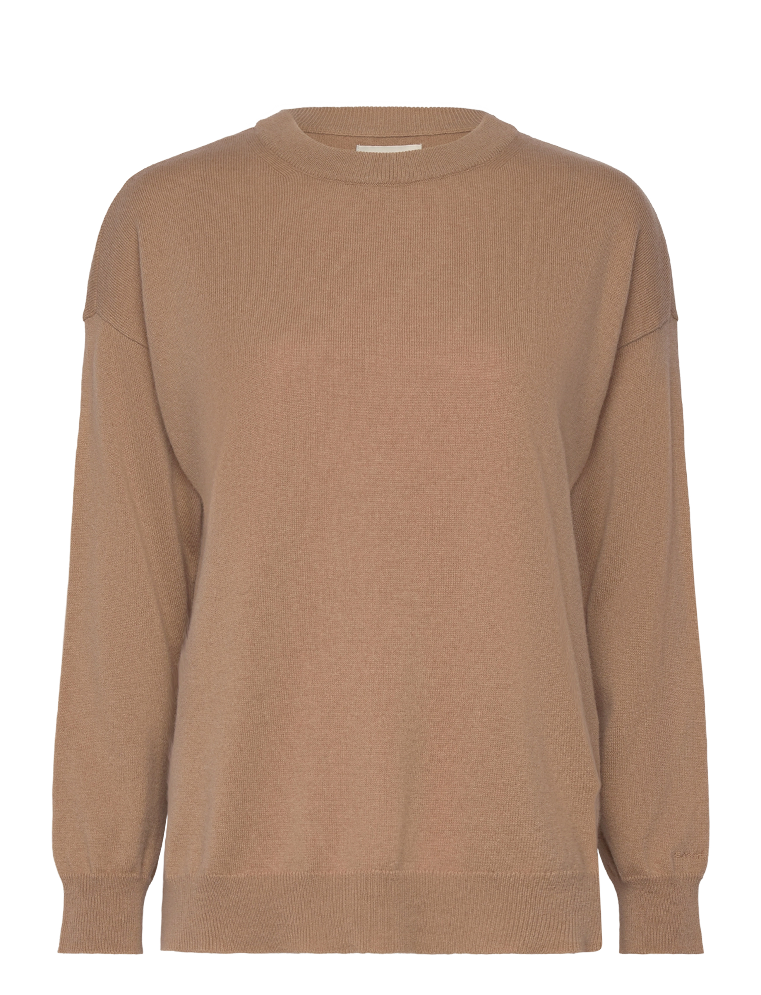 Gant SUPERFINE LAMBSWOOL C-NECK - Tøj - CARAMEL BEIGE / beige