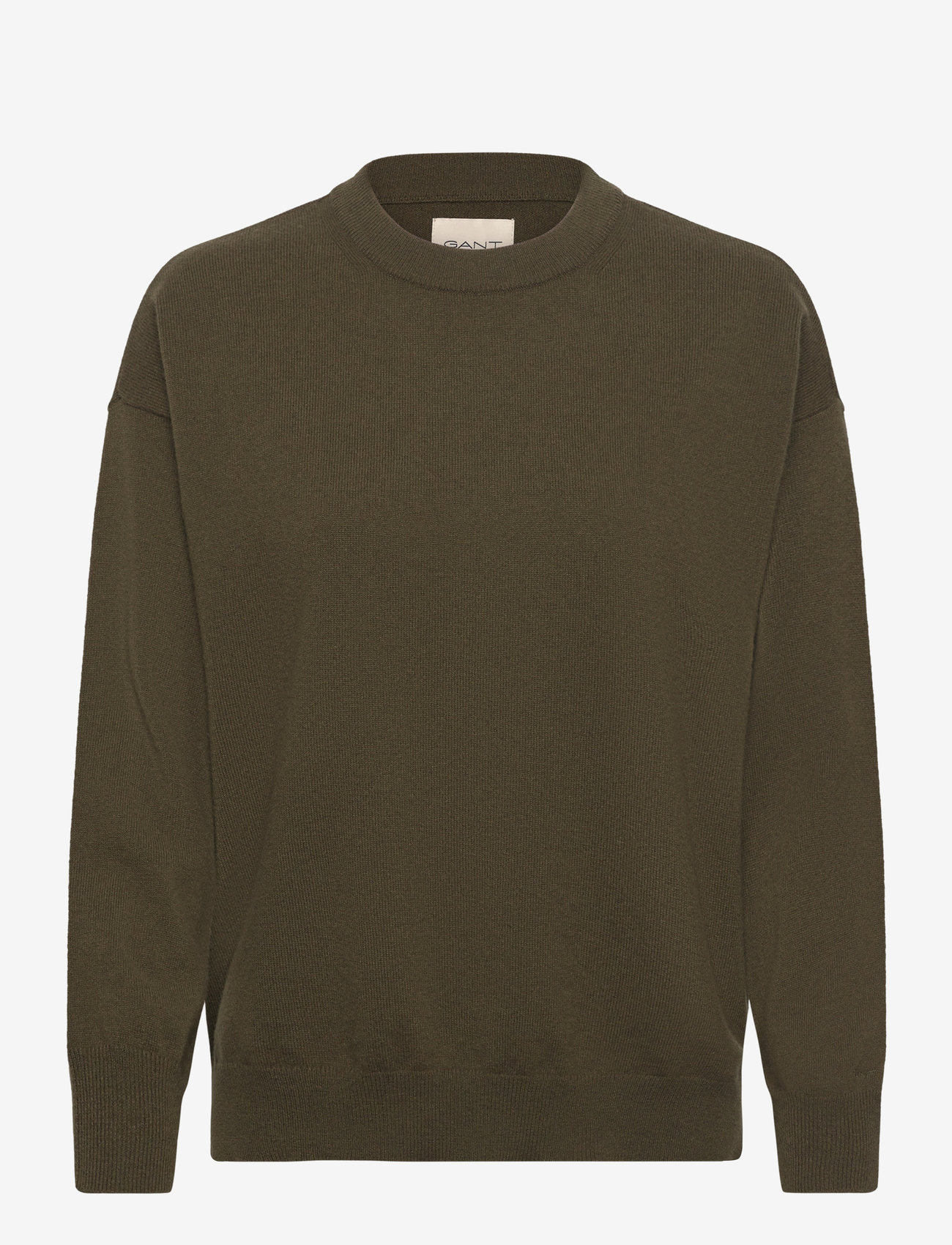 GANT - SUPERFINE LAMBSWOOL C-NECK - striktrøjer - dark cactus - 0