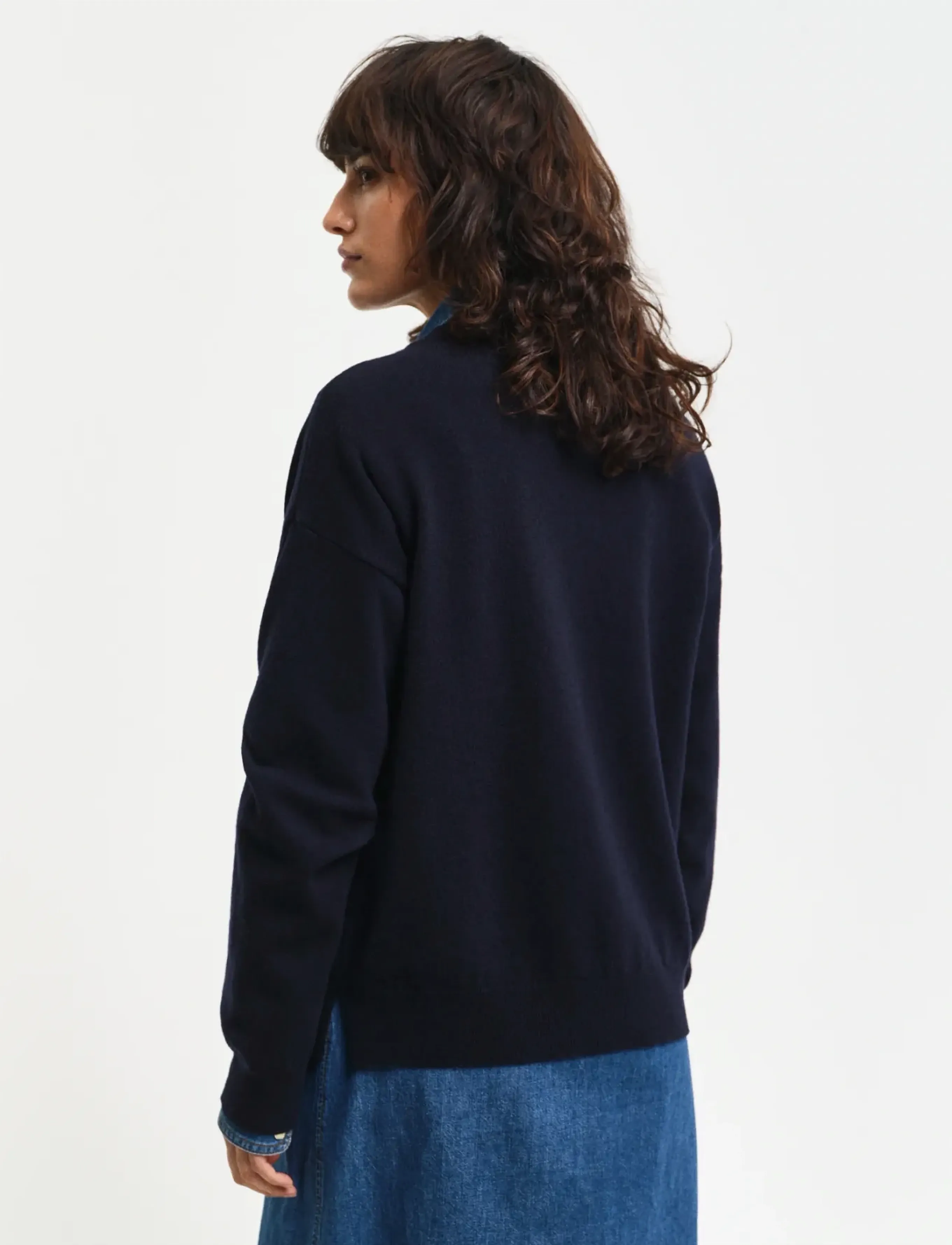 Gant - SUPERFINE LAMBSWOOL C-NECK - trøjer - evening blue - 3