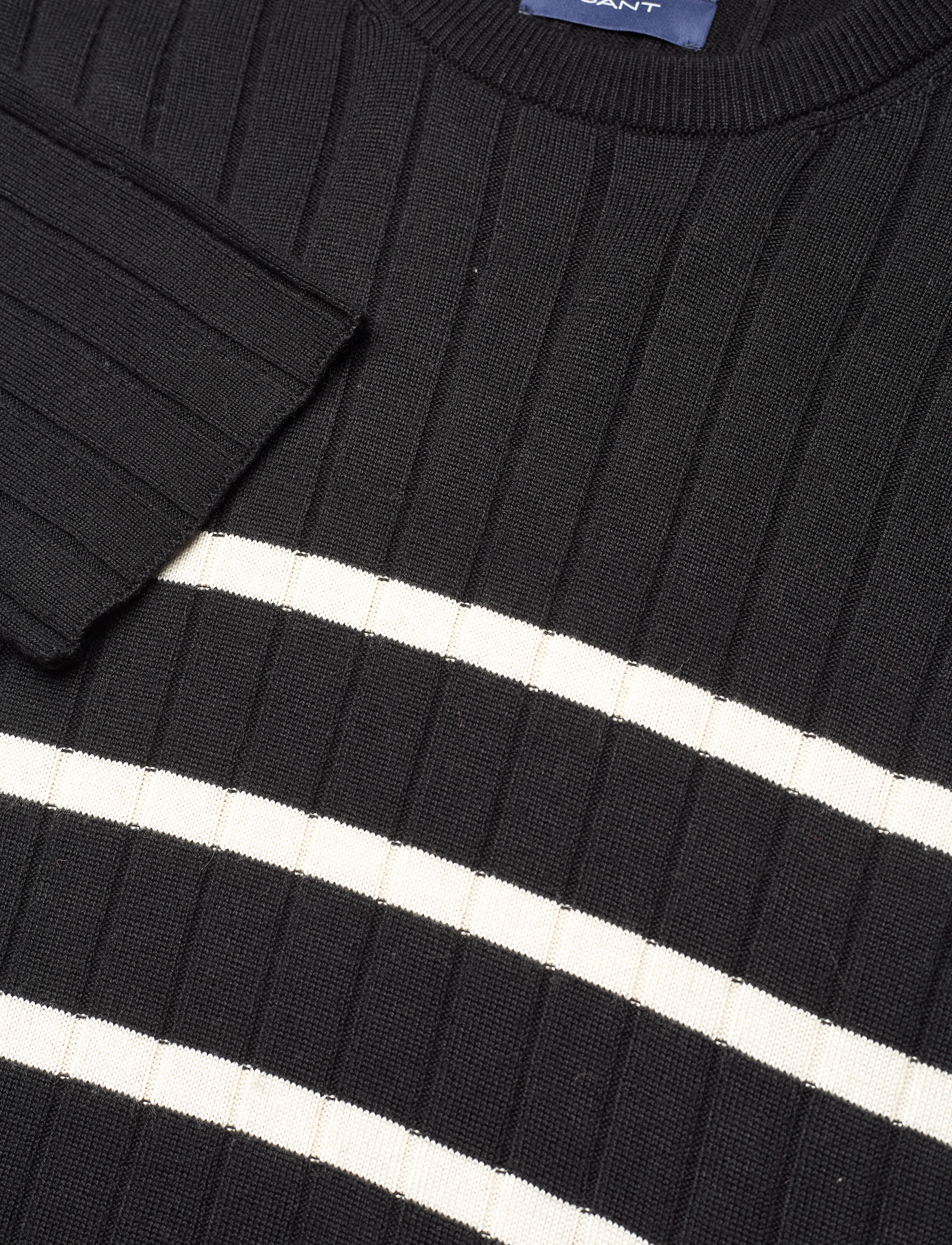 GANT - D2. BRETON RIB KNIT C-NECK - ebony black - 2