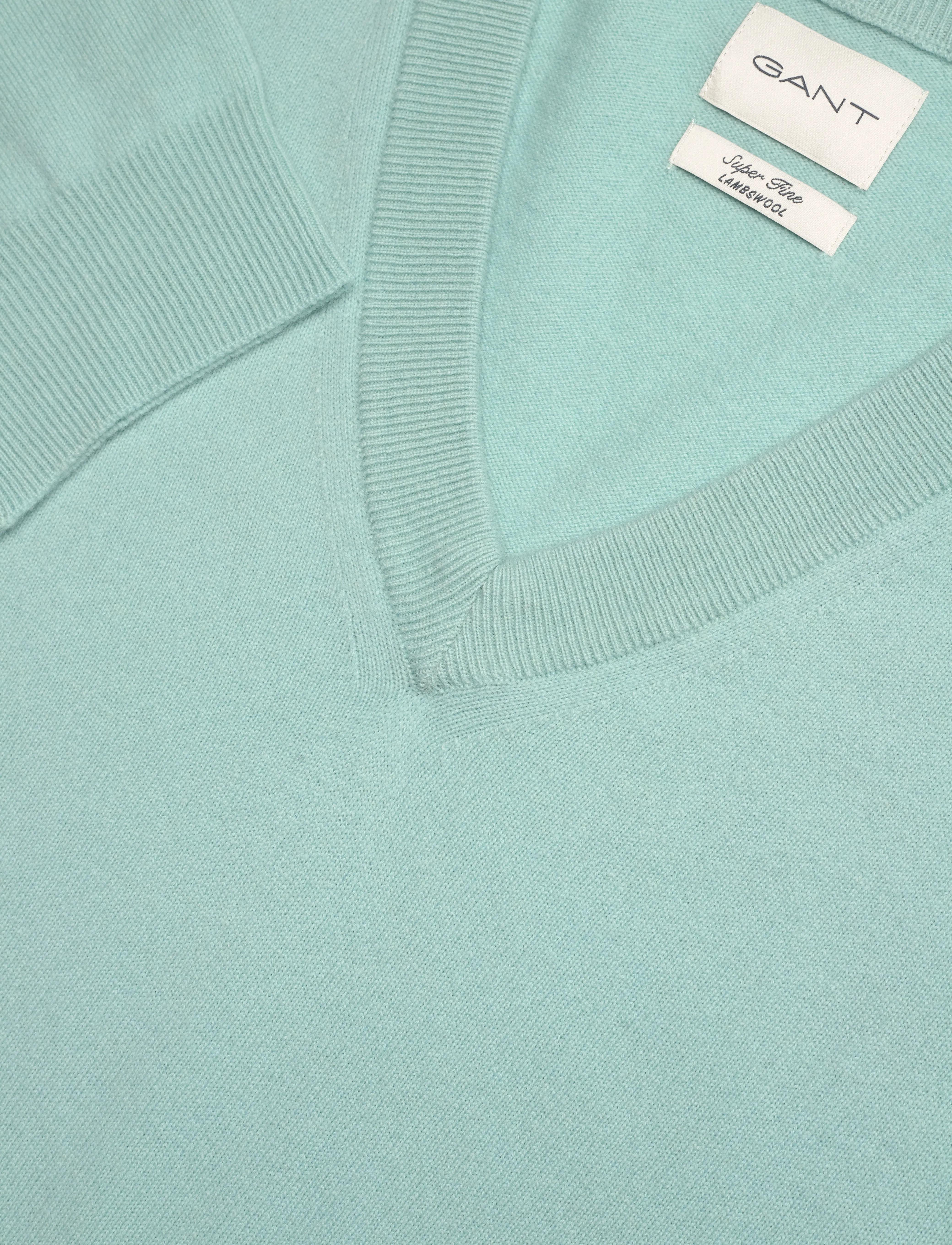 GANT - SUPERFINE LAMBSWOOL V-NECK - dusty turquoise - 2