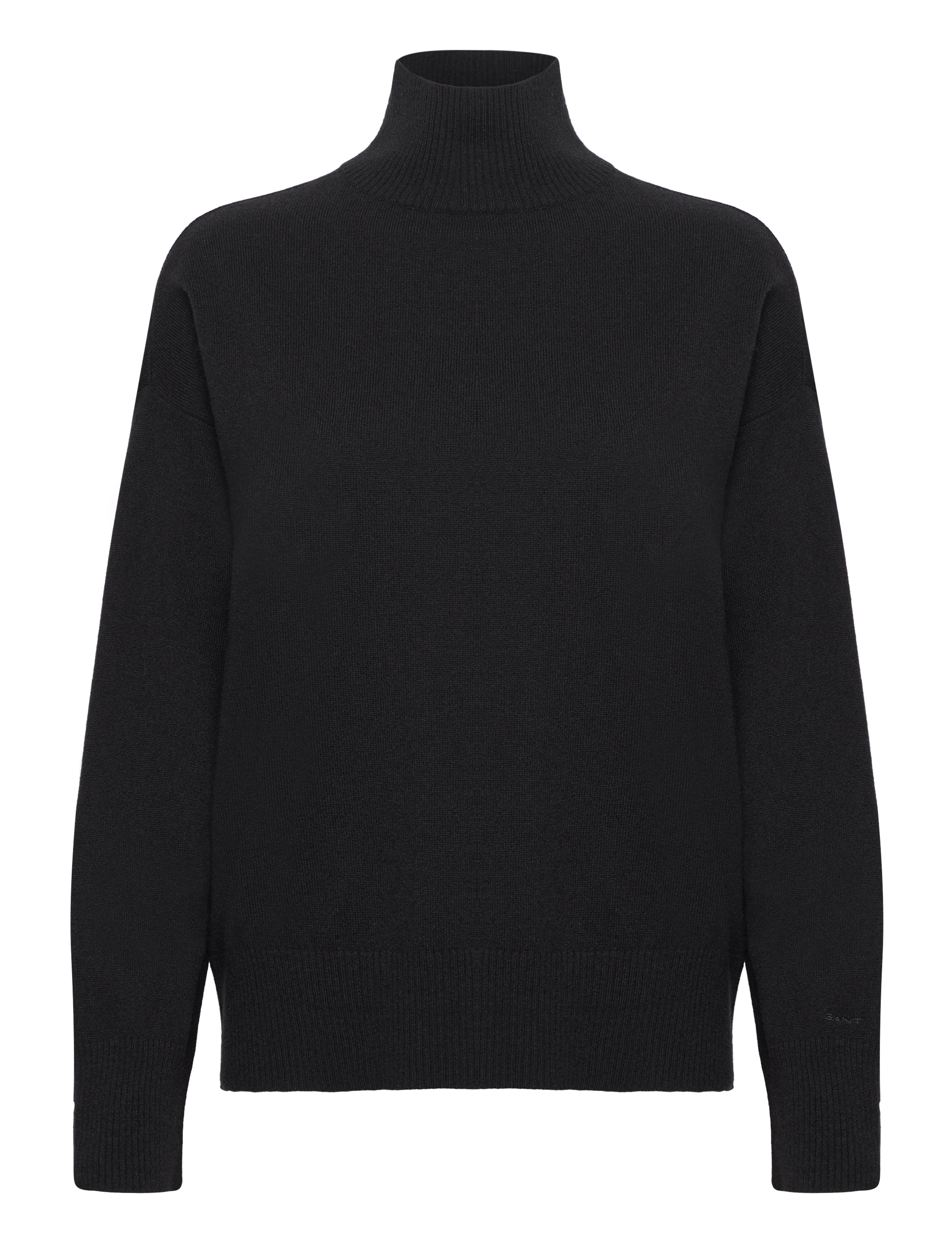 GANT Superfine Lammwolle Stand Collar Schwarz - XS - Damen