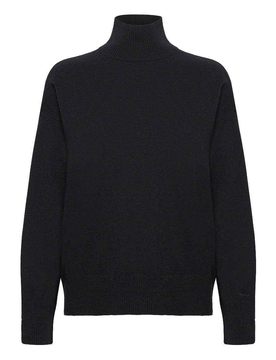 Gant - SUPERFINE LAMBSWOOL STAND COLLAR - pooloneuleet - black - 1