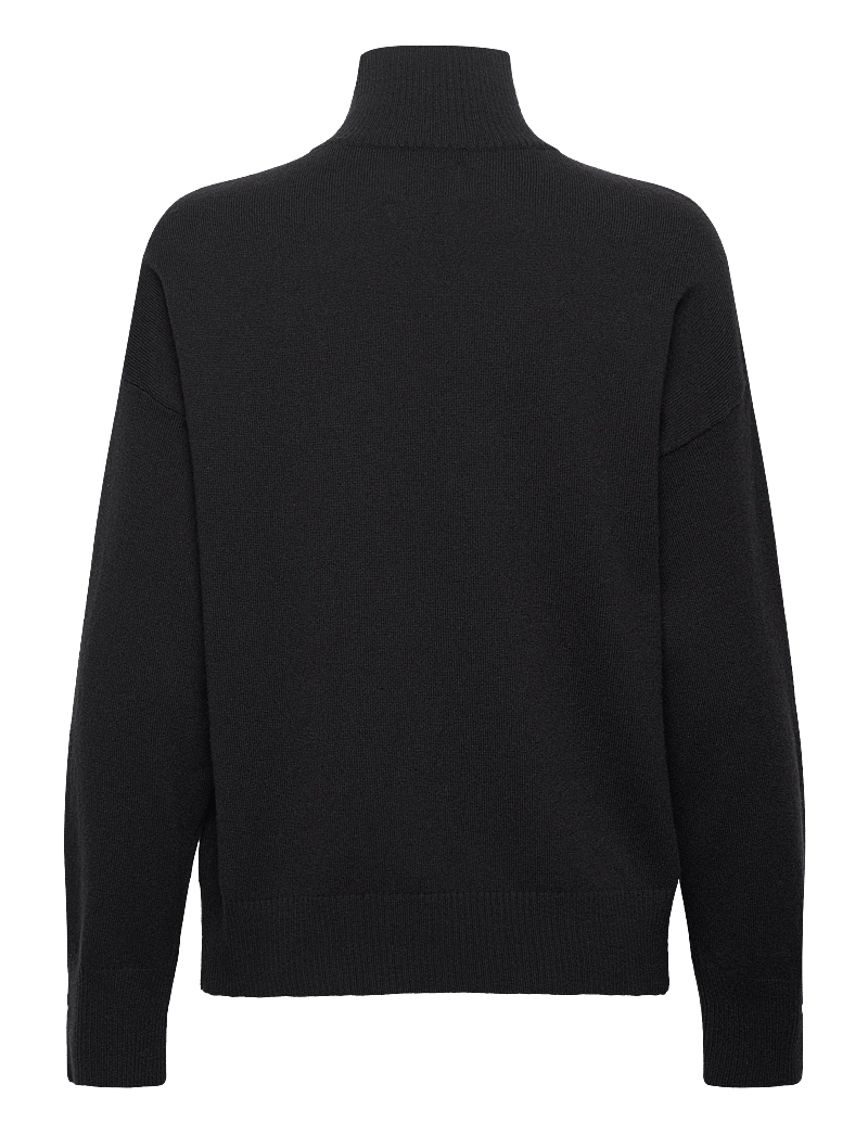 GANT - SUPERFINE LAMBSWOOL STAND COLLAR - džemperi ar augstu apkakli - black - 2