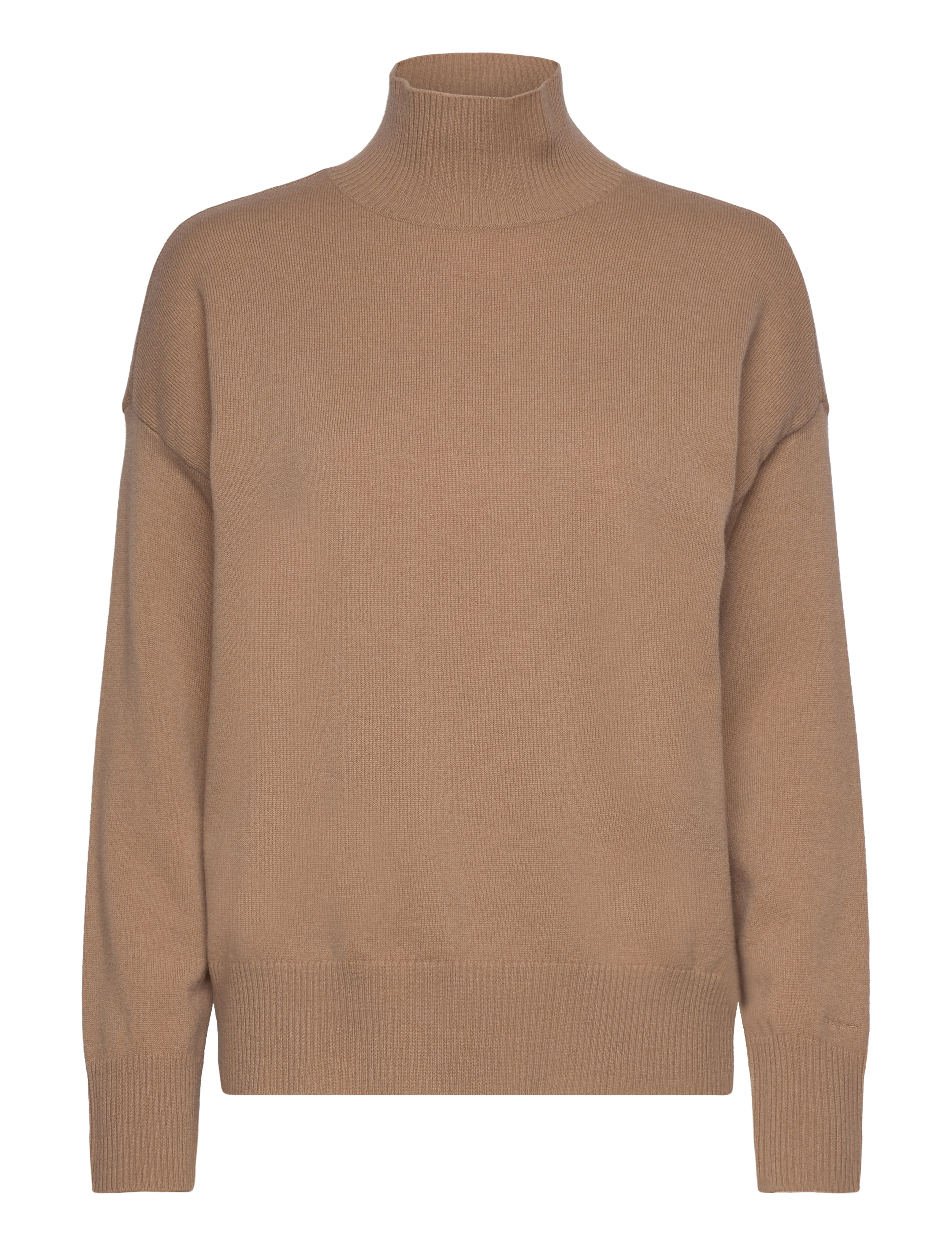 GANT Superfine Lammwolle Stand Collar Braun - M - Damen