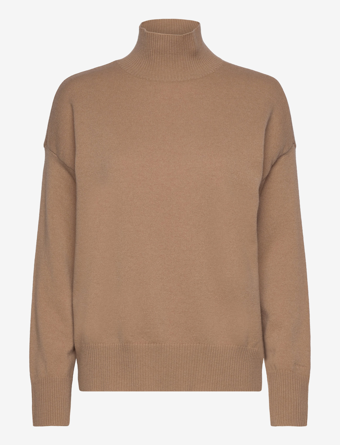 Gant - SUPERFINE LAMBSWOOL STAND COLLAR - turtlenecks - caramel beige - 0