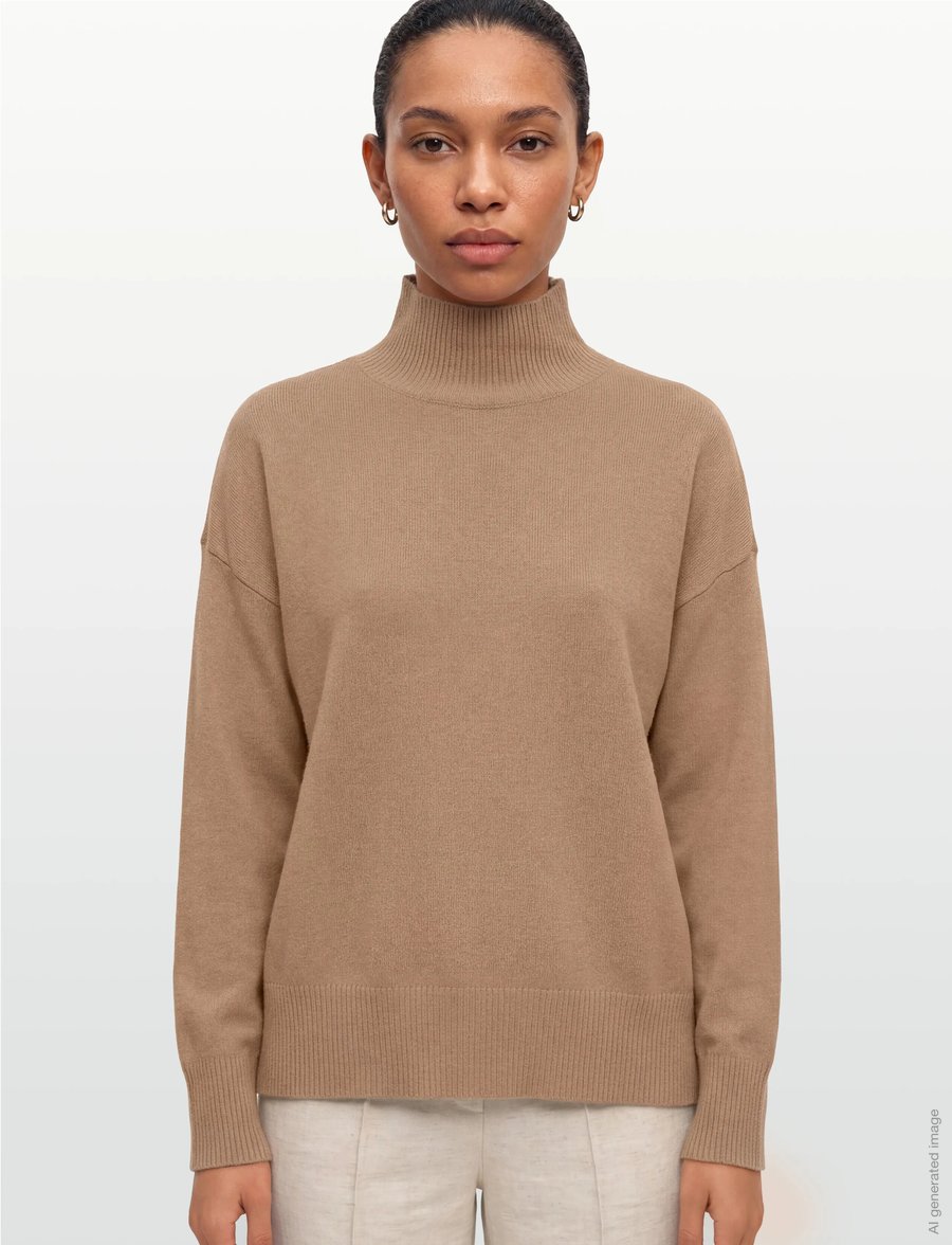 Gant - SUPERFINE LAMBSWOOL STAND COLLAR - polotröjor - caramel beige - 3
