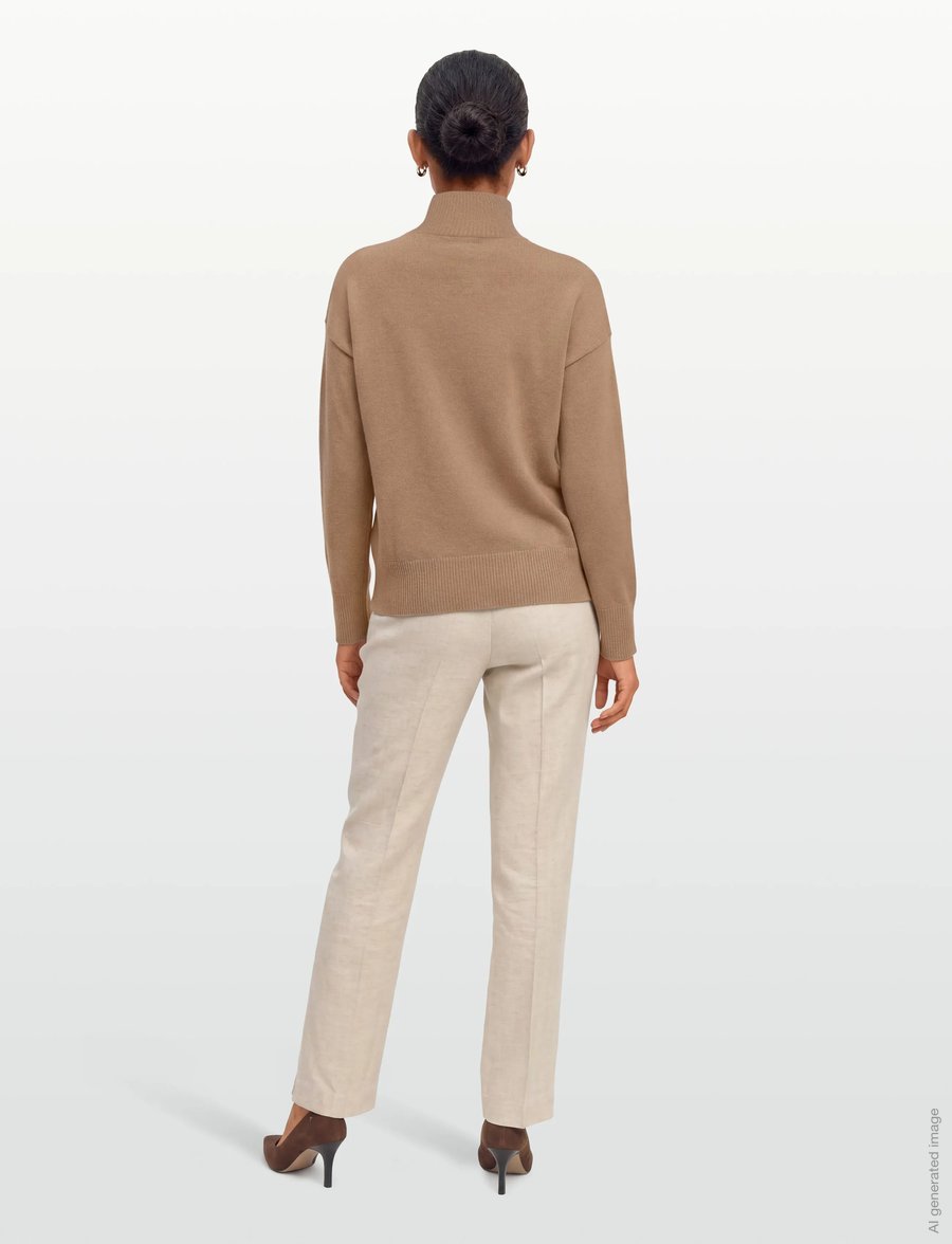 Gant - SUPERFINE LAMBSWOOL STAND COLLAR - polotröjor - caramel beige - 4