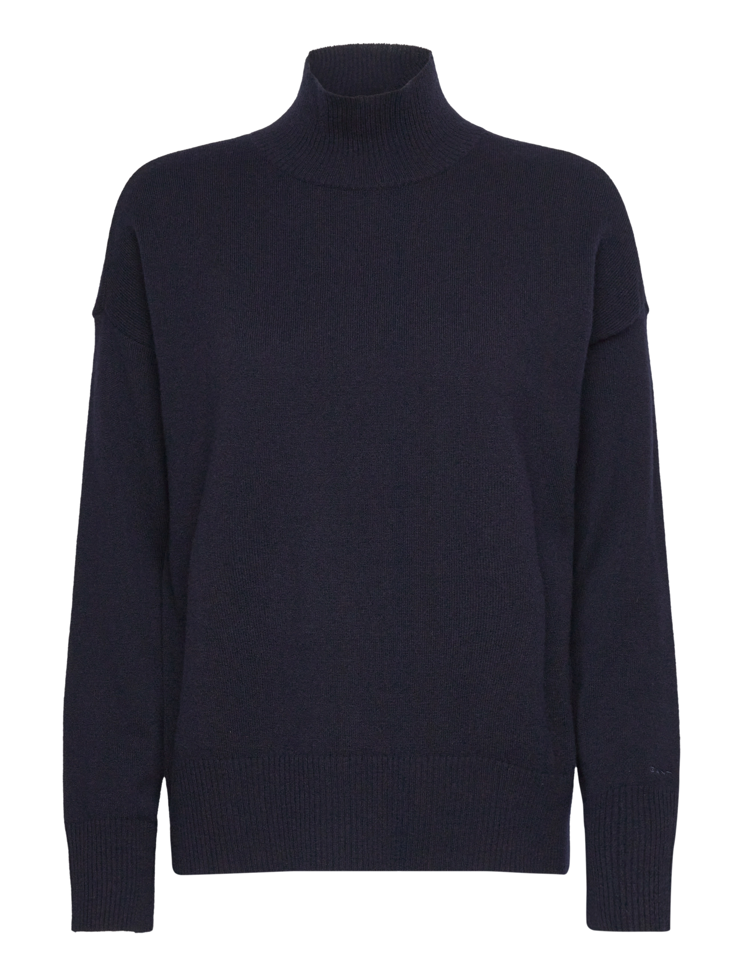 GANT Superfine Lammwolle Stand Collar Navy - XS - Damen