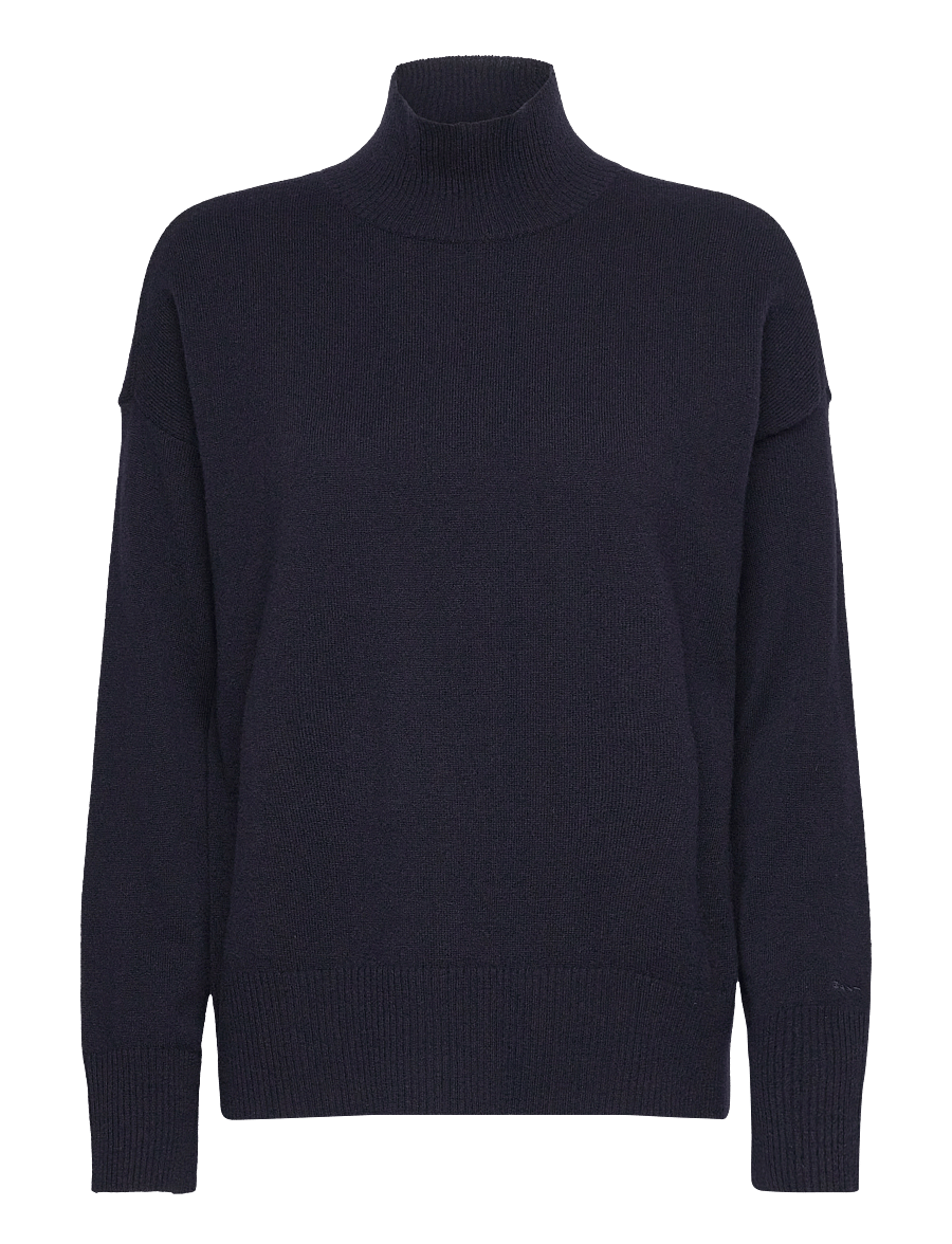 Gant - SUPERFINE LAMBSWOOL STAND COLLAR - džemperi ar augstu apkakli - evening blue - 1