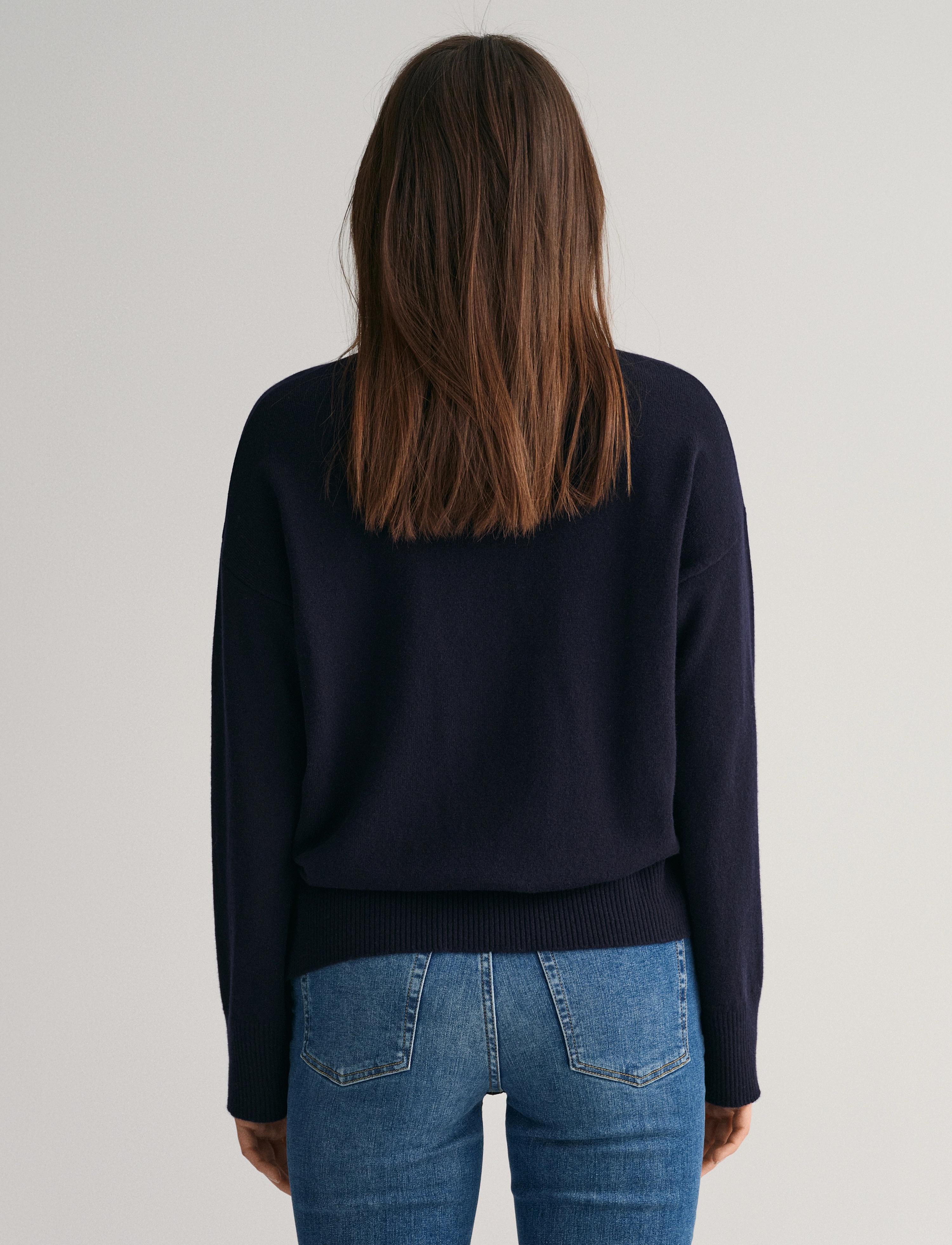 Gant - SUPERFINE LAMBSWOOL STAND COLLAR - džemperi ar augstu apkakli - evening blue - 3