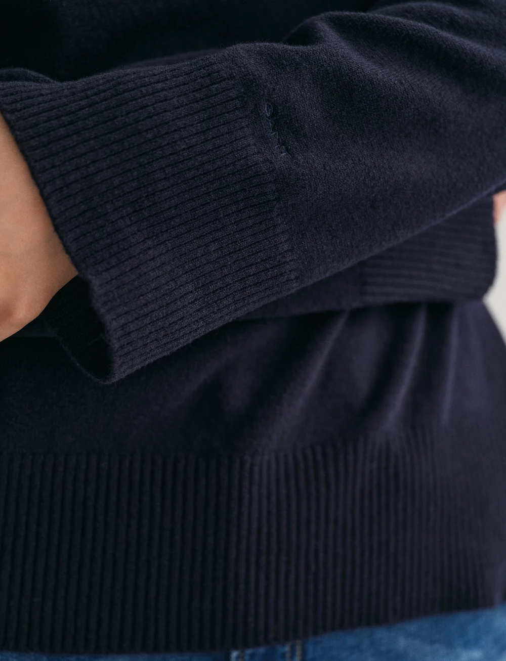 GANT - SUPERFINE LAMBSWOOL STAND COLLAR - rullekraver - evening blue - 4