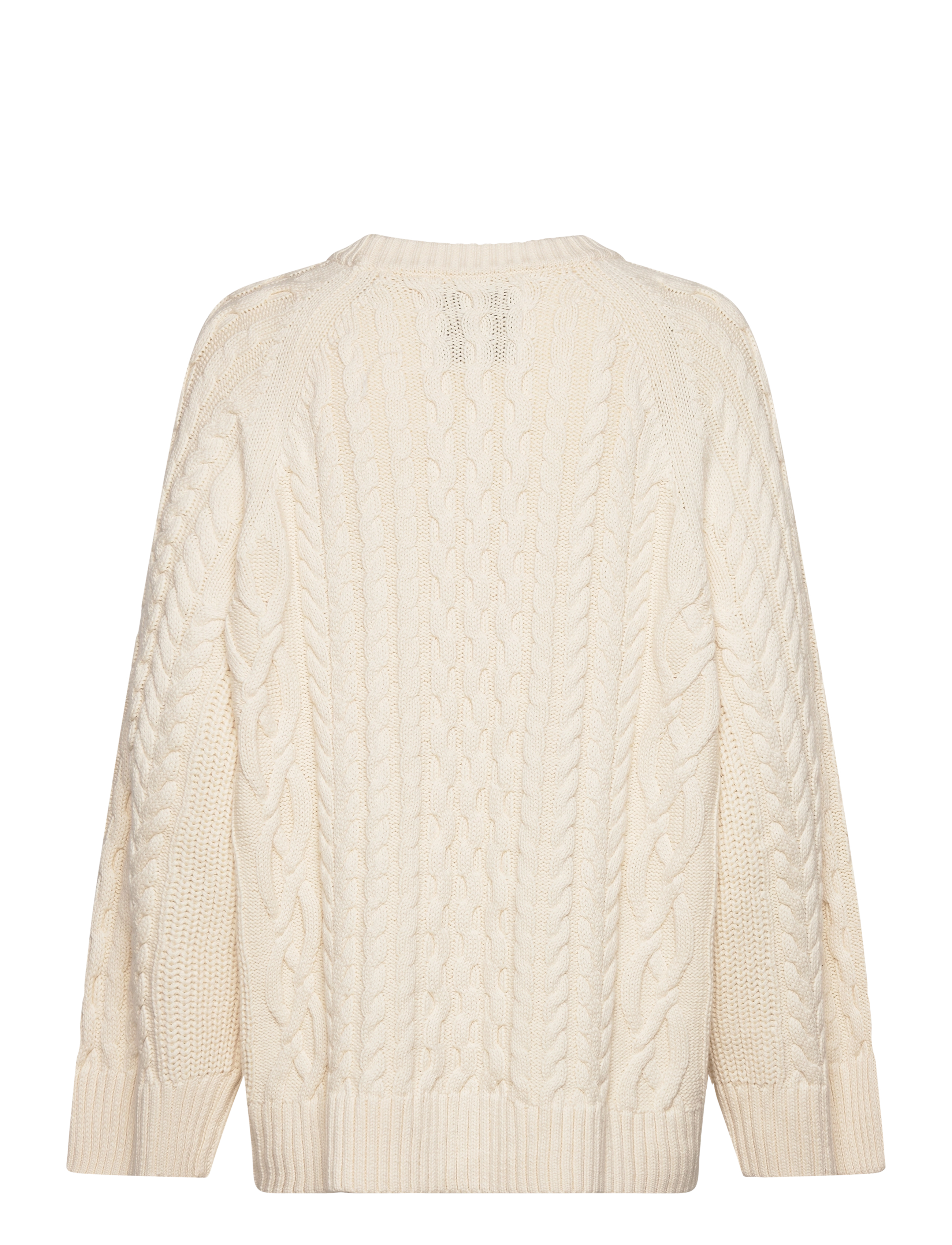 GANT - OVERSIZED CABLE KNIT C-NECK - cream - 1