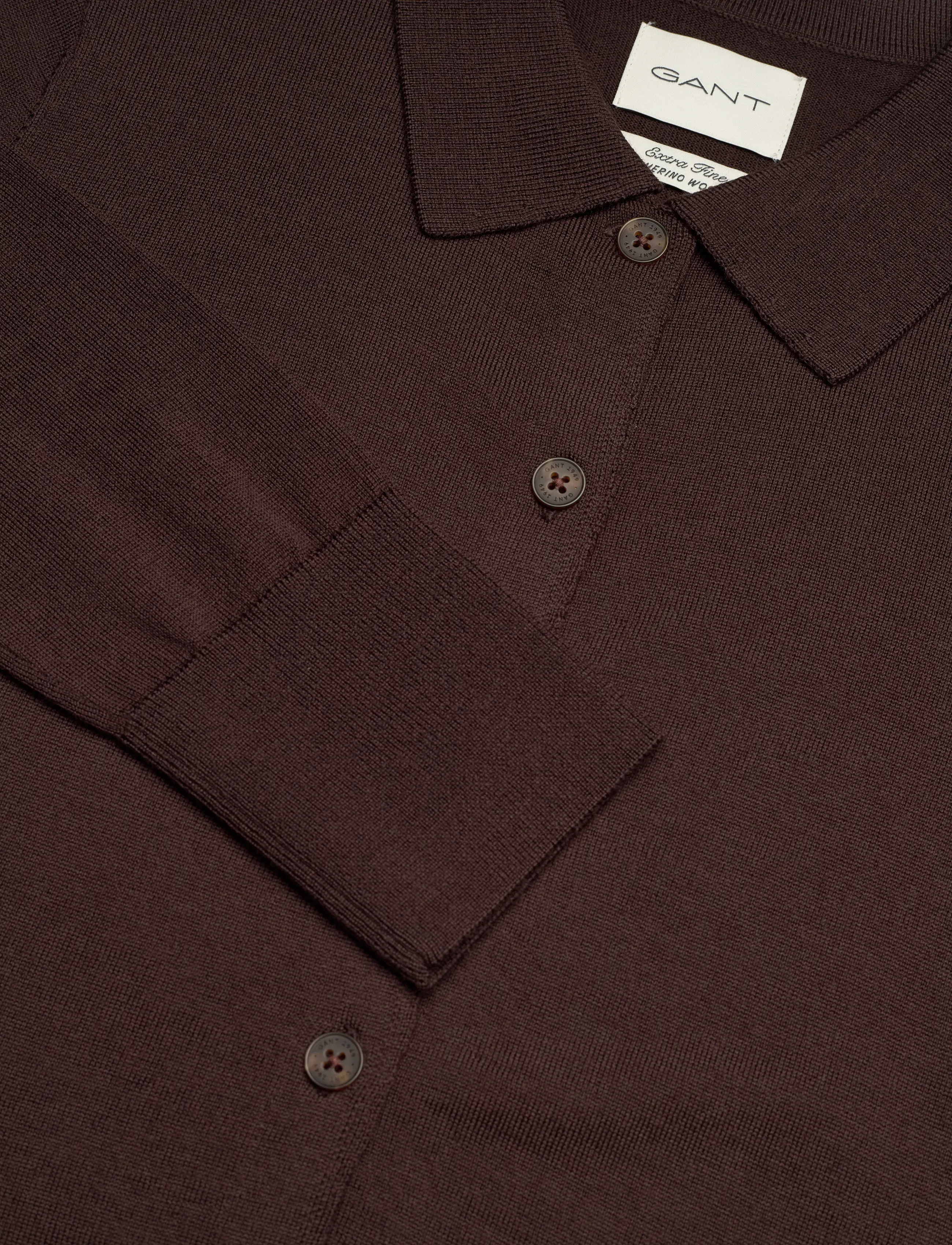 Gant - EXTRAFINE MERINO CARDIGAN - autumn clothing - deep brown - 1