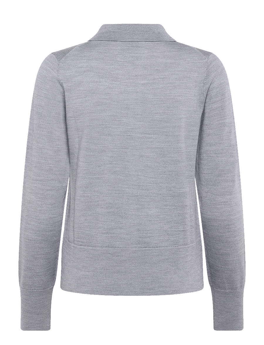 Gant - EXTRAFINE MERINO CARDIGAN - gilets - grey melange - 2