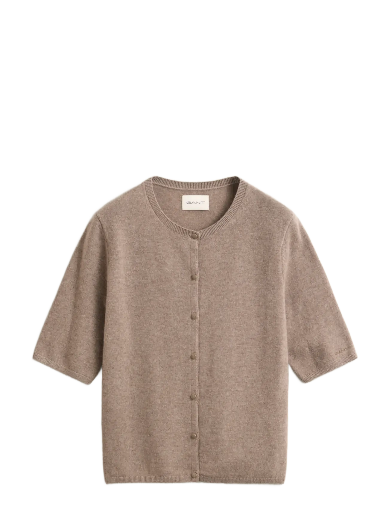 Gant CASHMERE BLEND C-NECK CARDIGAN SS - Strickmode - DK. SAND MELANGE / beige
