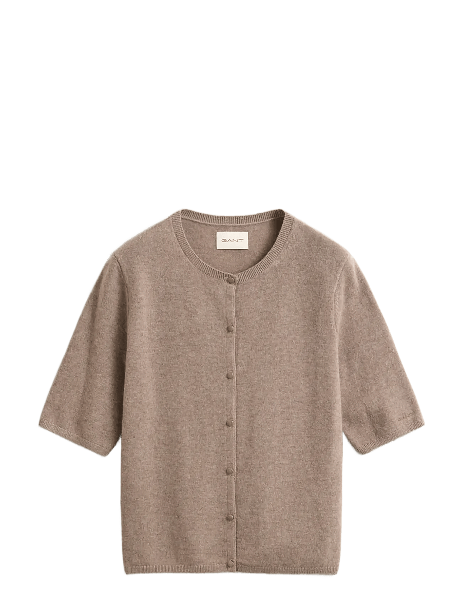 Gant - CASHMERE BLEND C-NECK CARDIGAN SS - kaschmir - dk. sand melange - 0