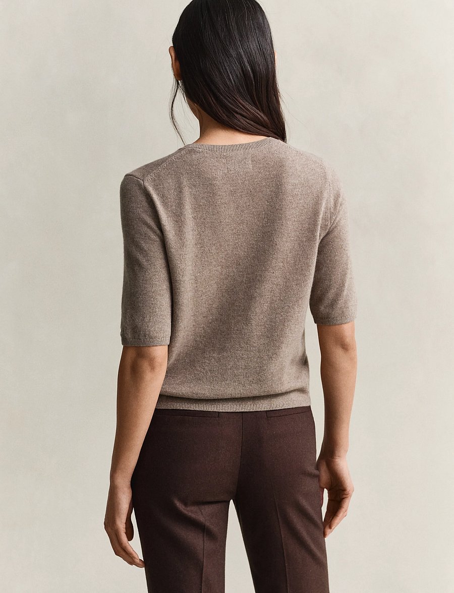 Gant - CASHMERE BLEND C-NECK CARDIGAN SS - kashmir - dk. sand melange - 2