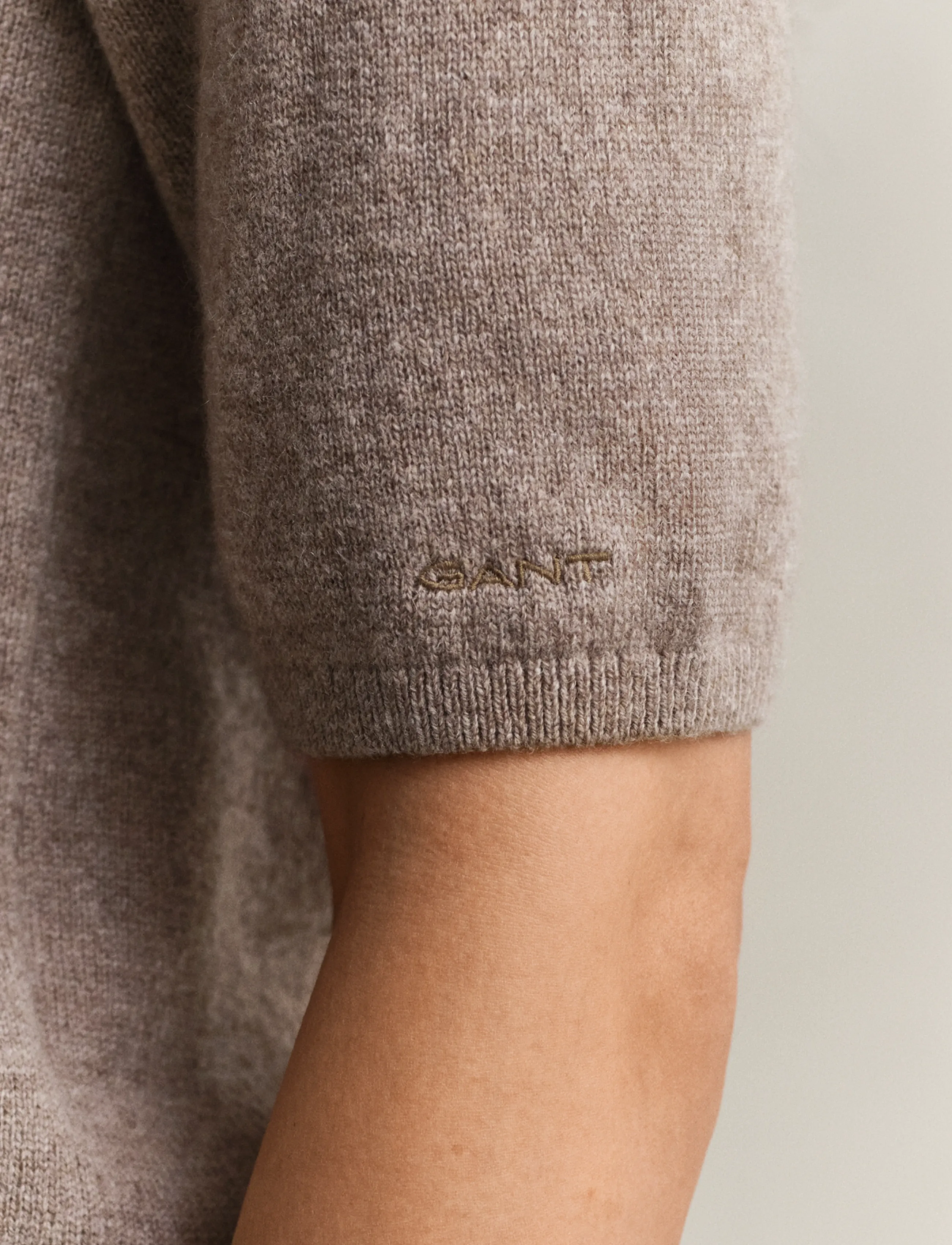 Gant - CASHMERE BLEND C-NECK CARDIGAN SS - cardigans - dk. sand melange - 4