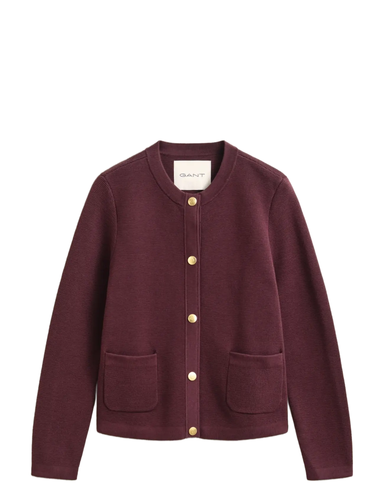 Gant Cotton Cardigan - Gant - DARKENED WINE / burgundy