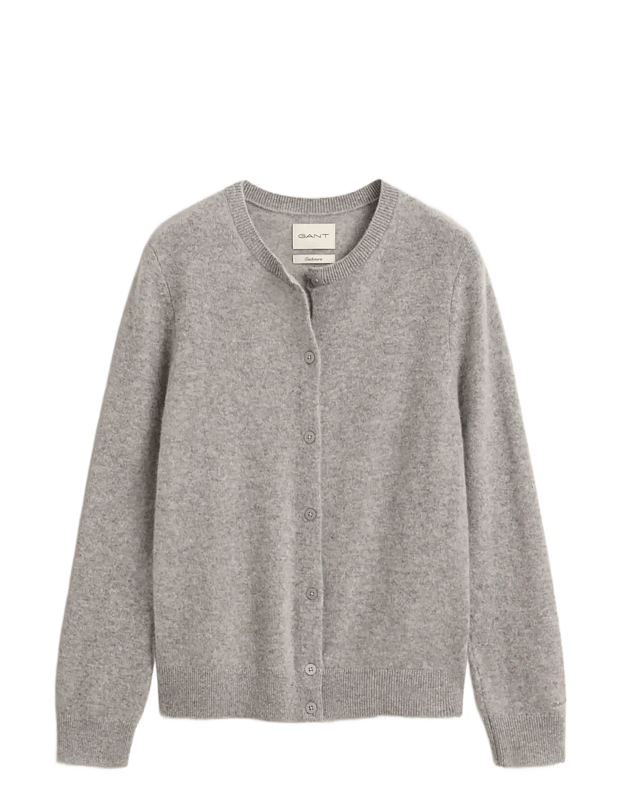 Gant - CASHMERE C-NECK CARDIGAN - kaschmir - grey melange - 0