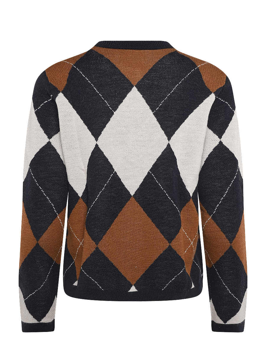 Gant - ARGYLE C-NECK CARDIGAN - evening blue - 2