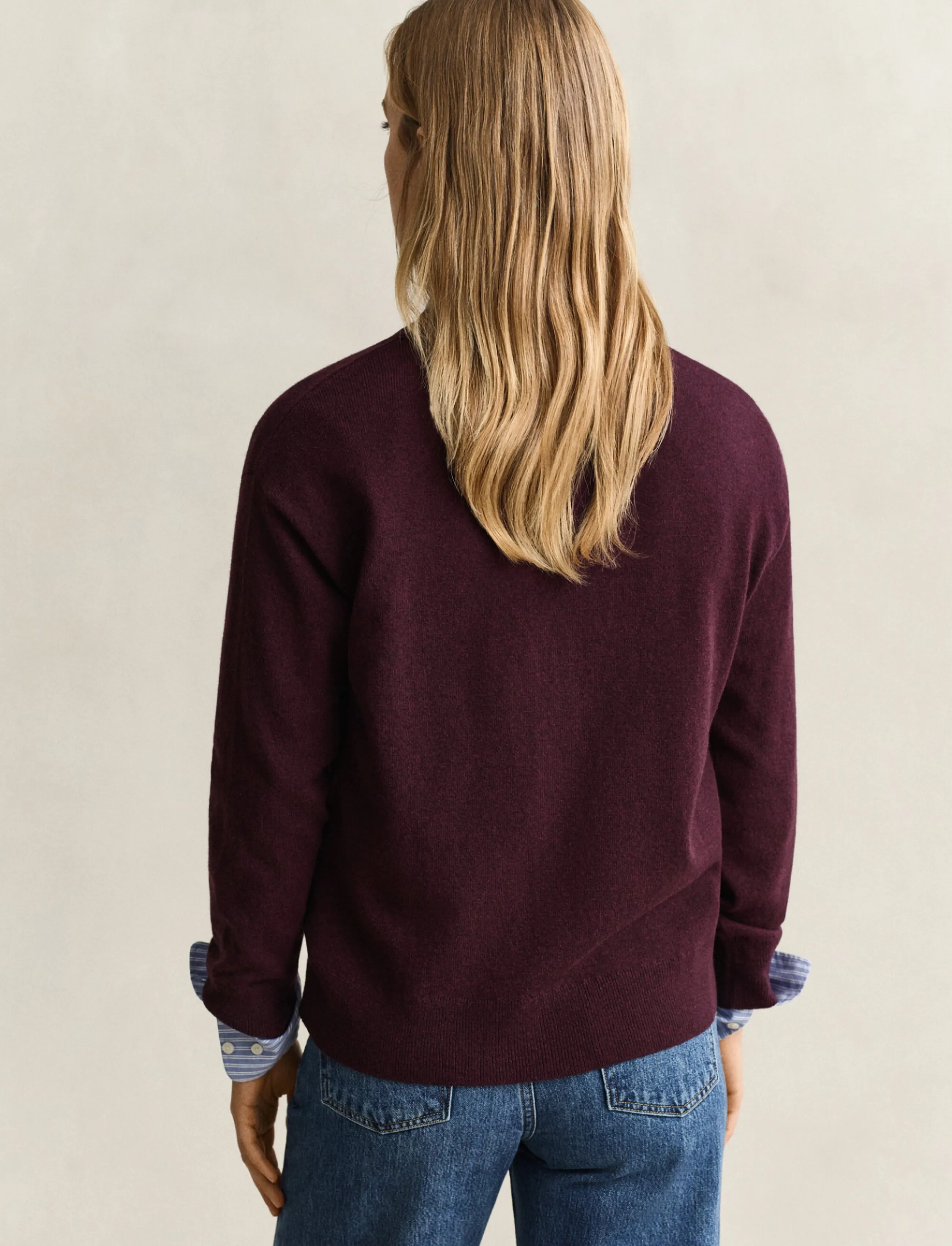 Gant - SUPERFINE LAMBSWOOL CARDIGAN - darkened wine - 2