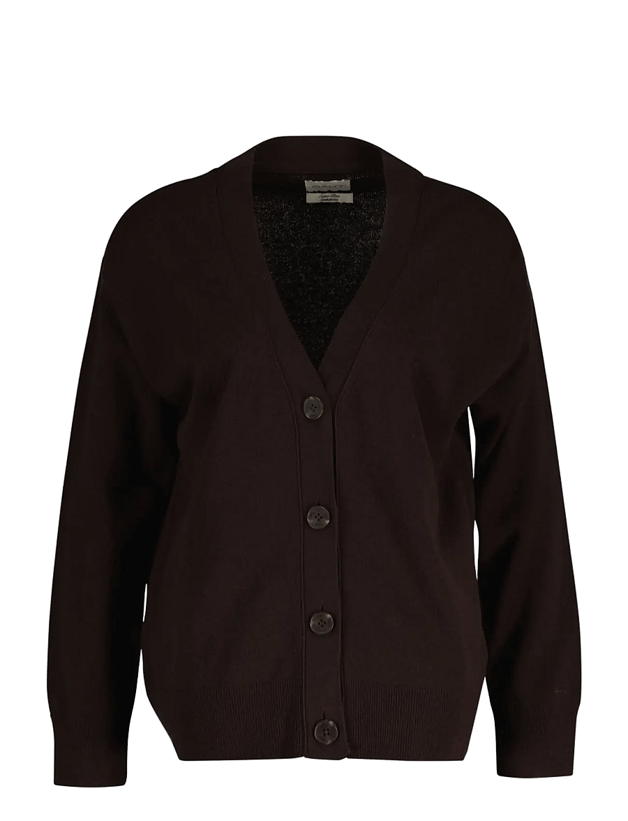 Gant - SUPERFINE LAMBSWOOL CARDIGAN - strickjacken - deep brown - 1