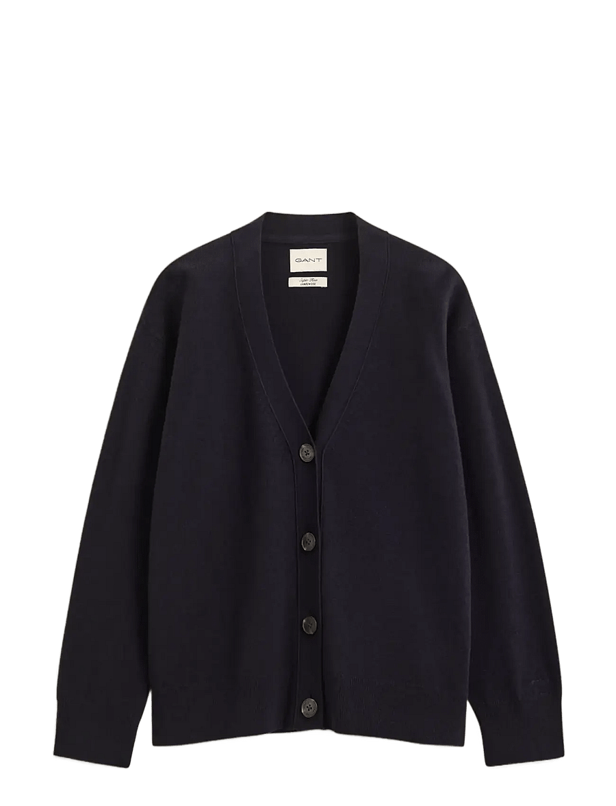 Gant - SUPERFINE LAMBSWOOL CARDIGAN - strickjacken - evening blue - 1