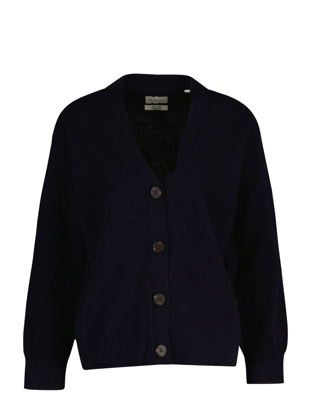 Gant - SUPERFINE LAMBSWOOL CARDIGAN - cardigans - evening blue - 1