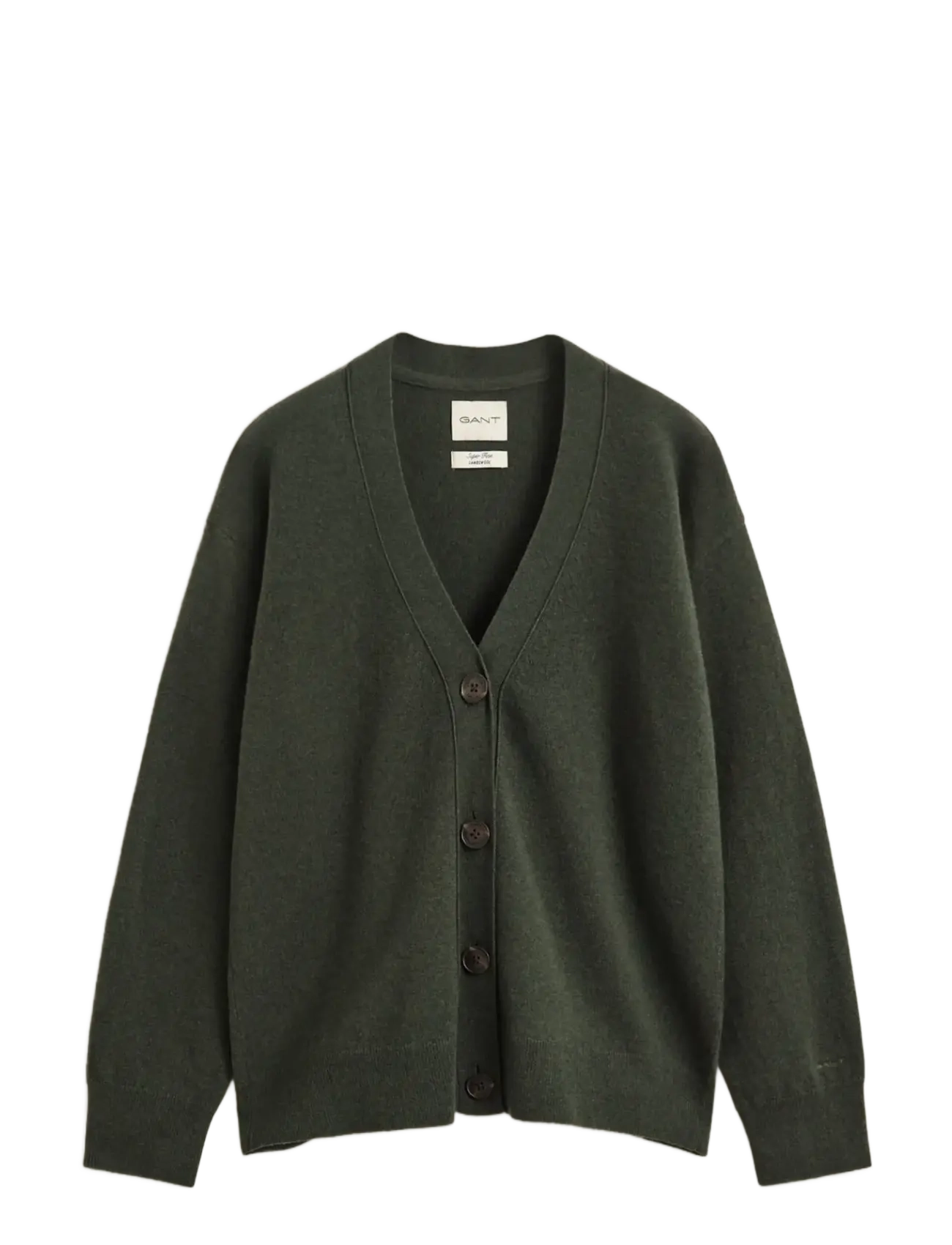 Gant SUPERFINE LAMBSWOOL CARDIGAN - Cardigans - MOSSY GREEN / green