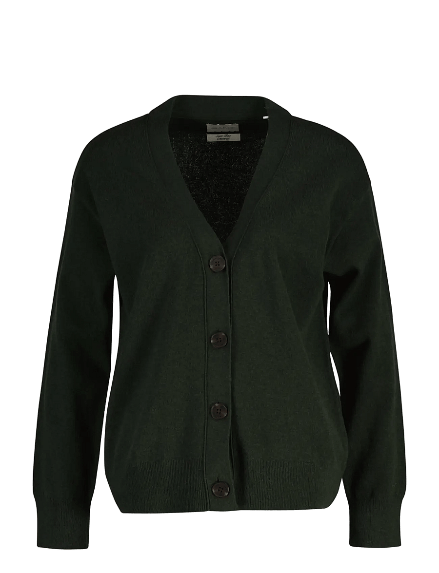 Gant - SUPERFINE LAMBSWOOL CARDIGAN - cardigans - mossy green - 1