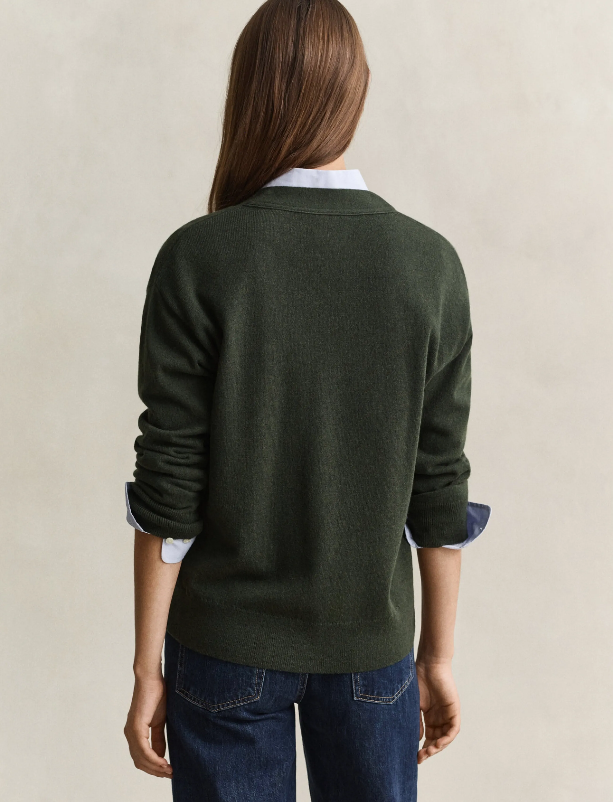 Gant - SUPERFINE LAMBSWOOL CARDIGAN - mossy green - 2