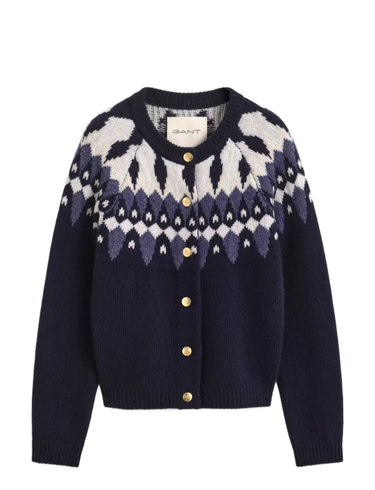 Gant FAIRISLE C-NECK CARDIGAN - Strickmode - EVENING BLUE / navy